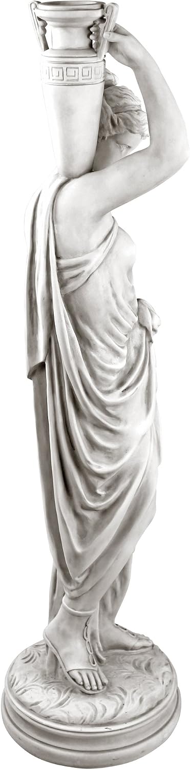 Design Toscano Dione the Divine Greek Water Woman Indoor/Outdoor Garden Statue, Medium, 22 inches tall, Cast Stone Resin, Antique Stone Finish
