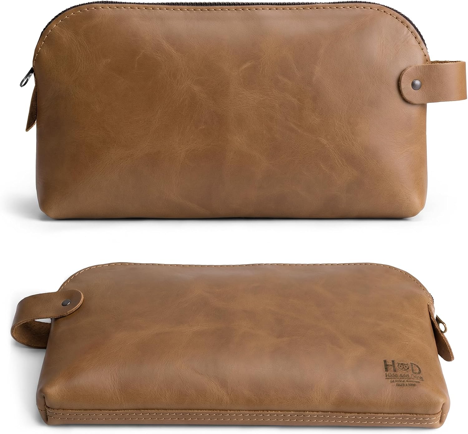 Hide & Drink, Large Rustic All Purpose Utility Bag for Cords & Chargers, Travel Bag, Multi-Purpose Bag, Full Grain Leather