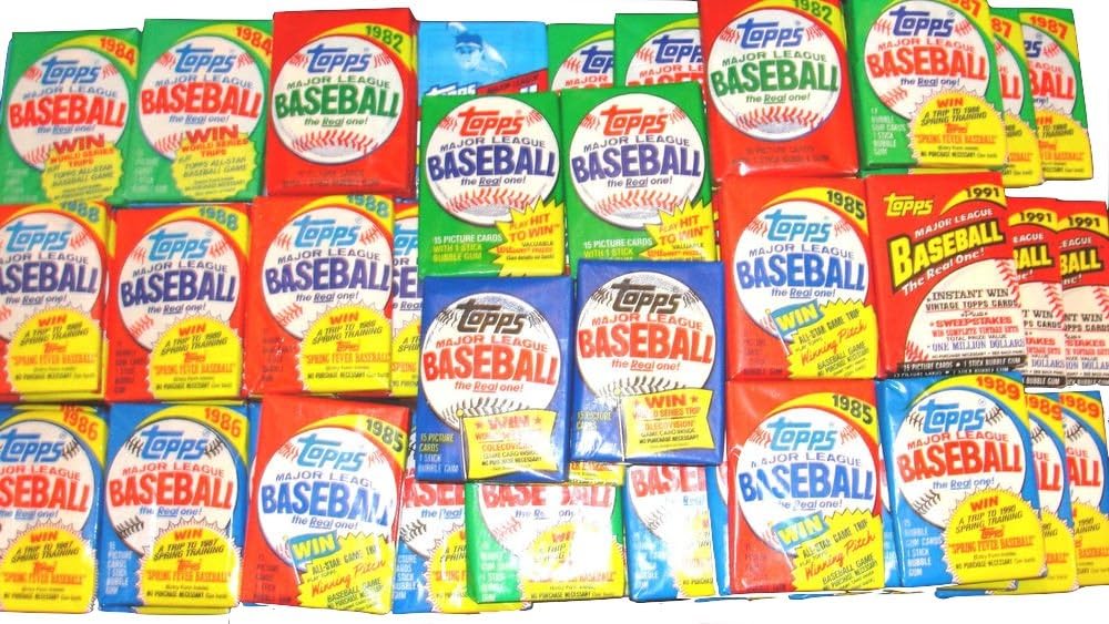 Topps 100 Vintage Baseball Cards in Factory Sealed Wax Packs Lot