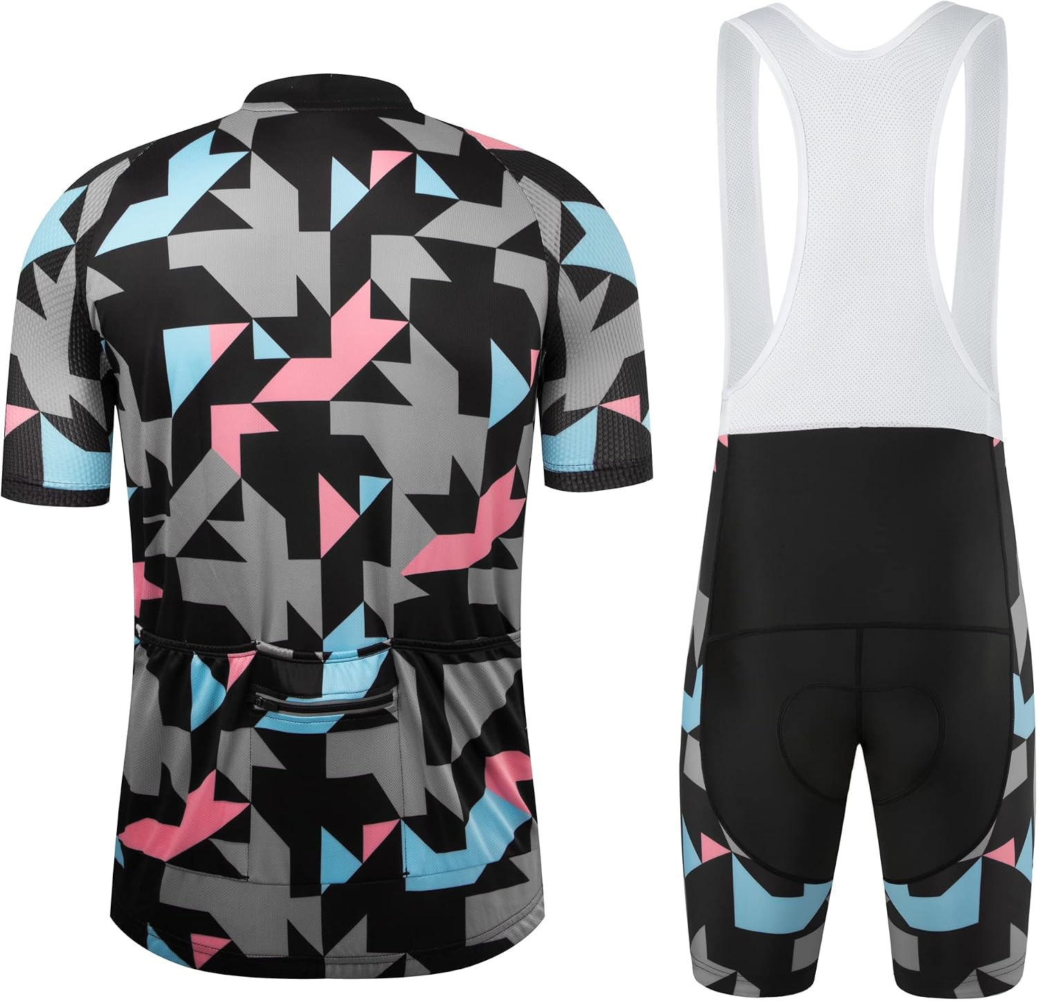 Coconut Ropamo CR Men's Cycling Jersey Set Road Bike Jersey Zipper Pocket Bib Shorts with 4D Padded Cycling Clothing Set