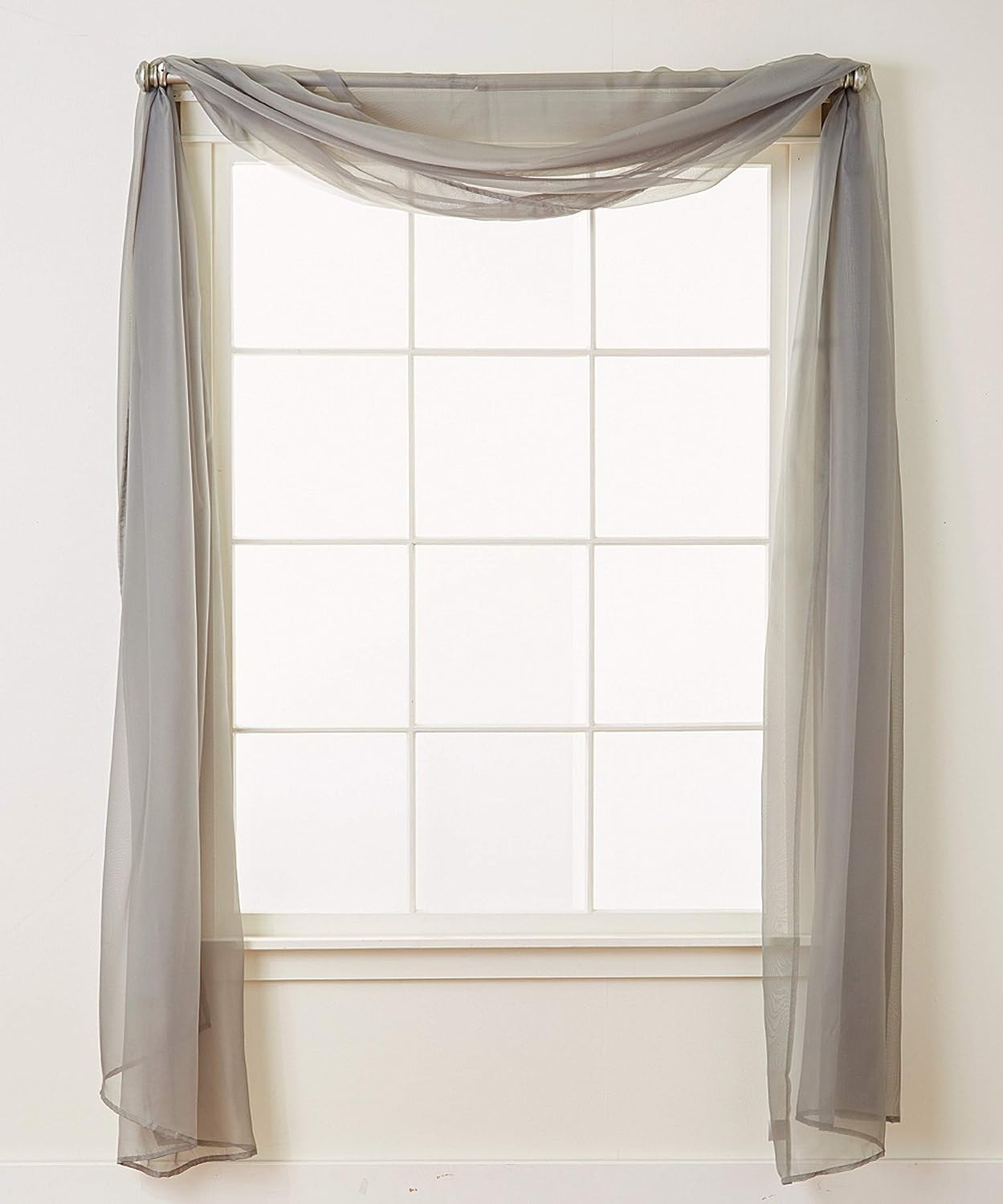 Elegant Comfort Luxury Sheer Curtains, Window Treatment Curtain Panels with Rod Pocket for Kitchen, Bedroom and Living Room (55 x 216-inches Long)