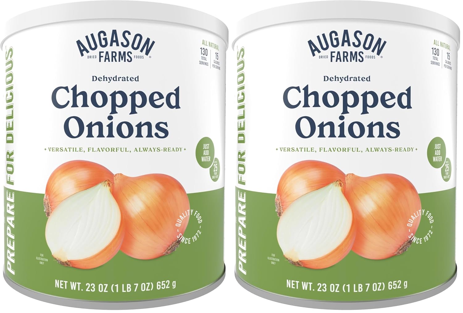 Augason Farms Dehydrated Chopped Onions Can | Emergency Food Supply, 130 Servings, 25 Year Shelf Life, Great for Cooking and Baking, Dehydrated Meals