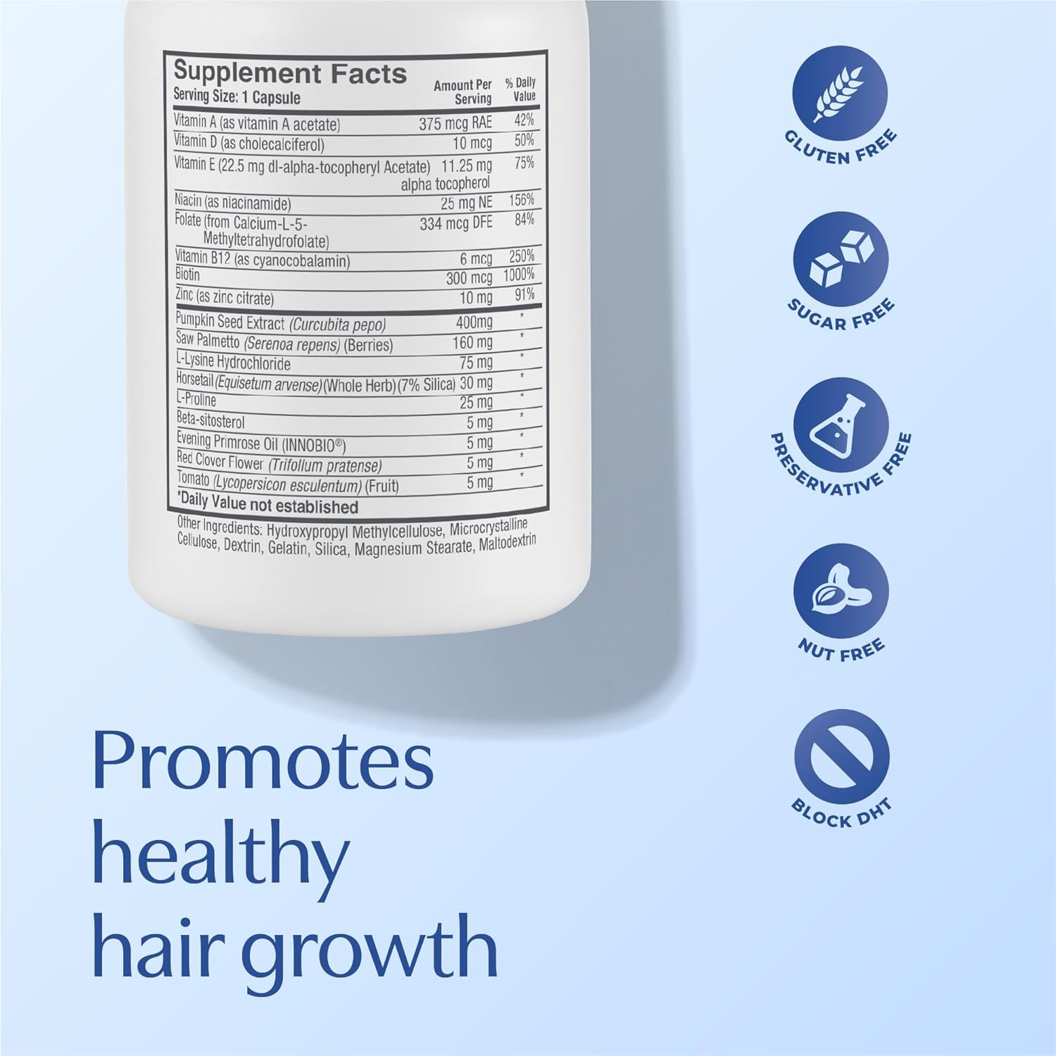 BosleyMD Women’s Healthy Hair Growth Supplements for Thicker, Fuller Hair– DHT-Blocking Botanicals with Biotin, Niacin, Zinc & L-Lysine – Rich in Vitamins & Minerals – 60 Capsules (2-Month Supply)