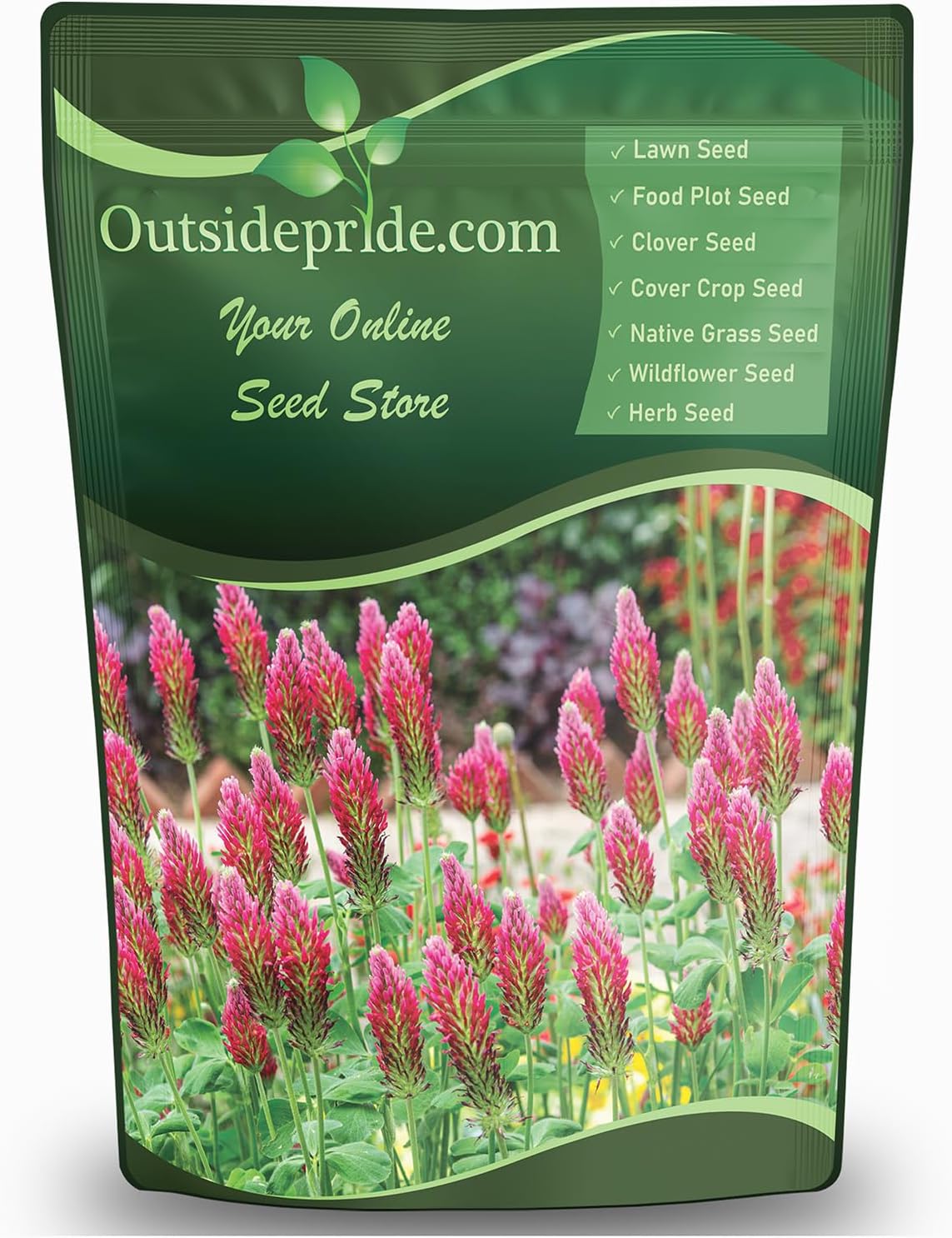 Outsidepride Crimson Clover Seeds - 10 lbs. Annual, Nitrocoated, & Inoculated Ground Cover Seeds, Ideal Clover Seed for Lawn, Cover Crop, Pasture, Hay, Green Manure & Wildlife Forage