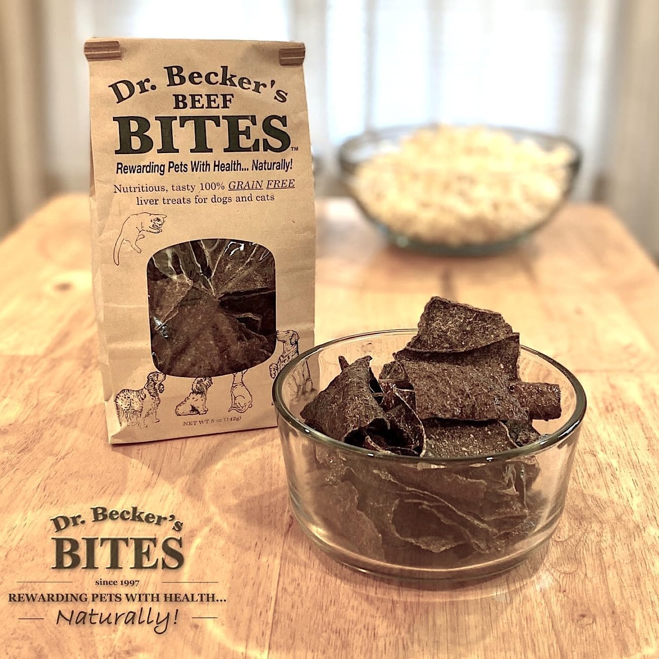 Dr. Becker's Original Beef Bites | Grain Free Liver Training Treats for Dogs & Cats, 5 oz (Pack of 3)