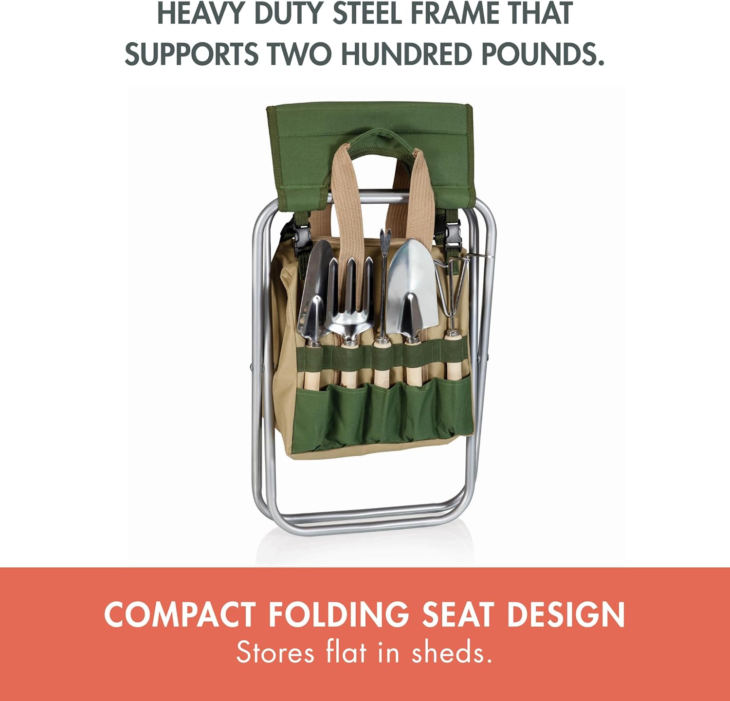 PICNIC TIME Garden Kneeler and Seat, Folding Gardening Bench