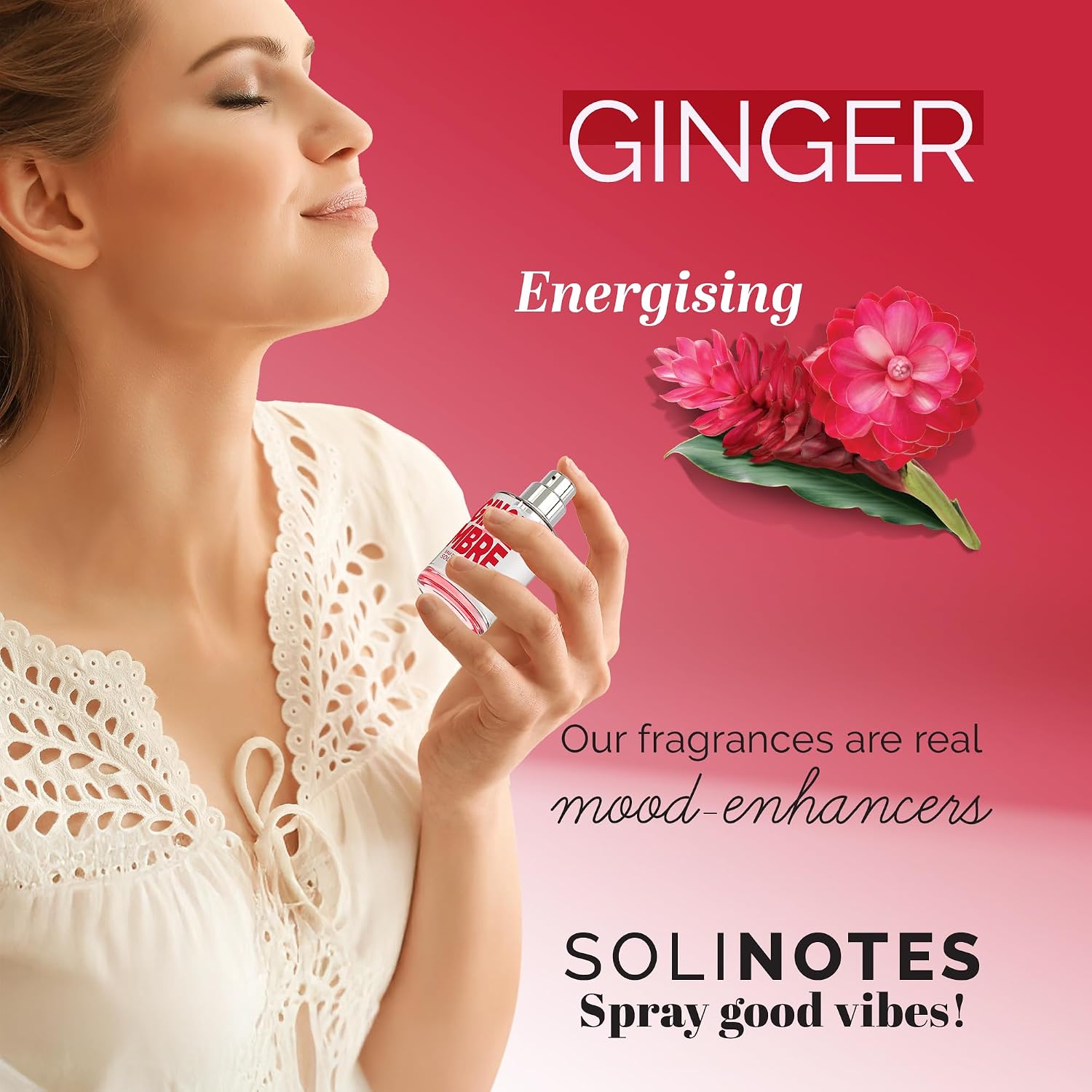 Solinotes Rose Eau de Parfum, Lychee & Magnolia, for Women & Men, 15ml