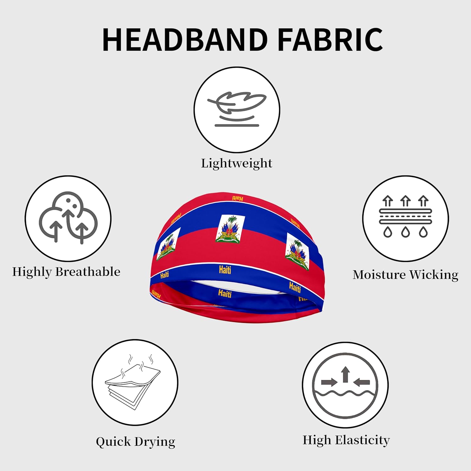 Sports Headband for Women Men,Flag Pattern Workout Head Band,Sweat Bands,Women Running Cycling Yoga Fitness,WorkoutSports Gift