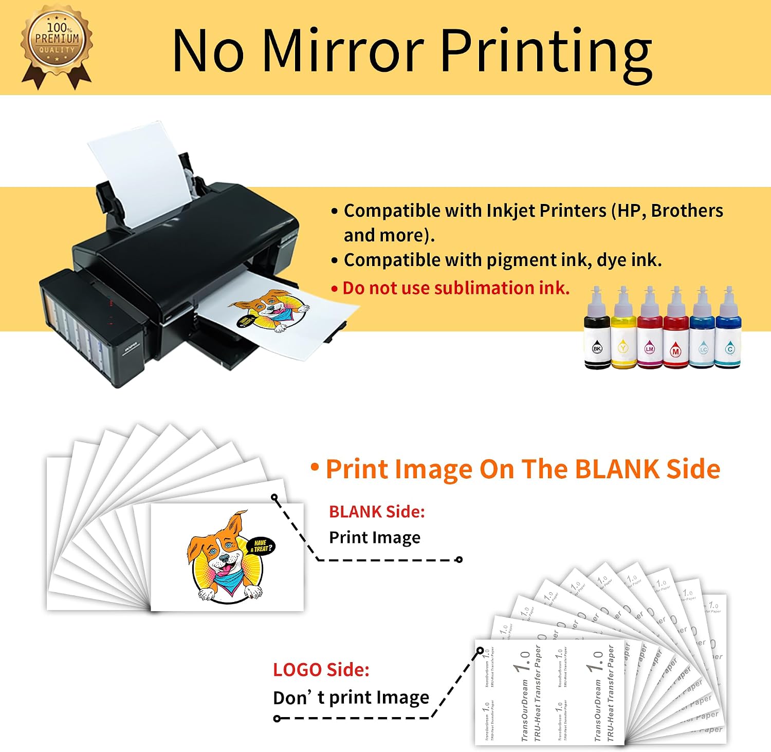 TransOurDream Upgraded Iron on Heat Transfer Paper for T Shirts (20 Sheets