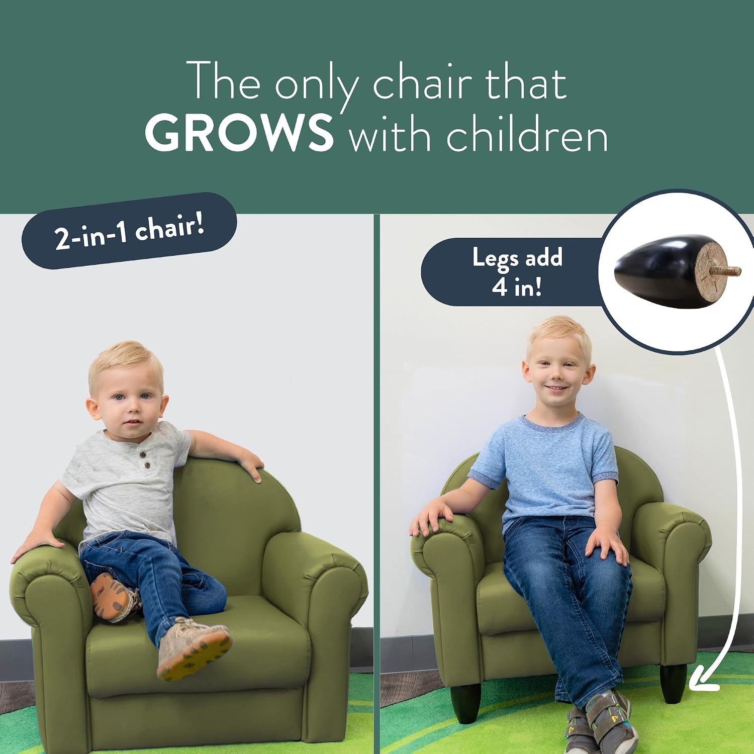 Children's Factory Upholstered Toddler Couch, Sofa, Deep Water