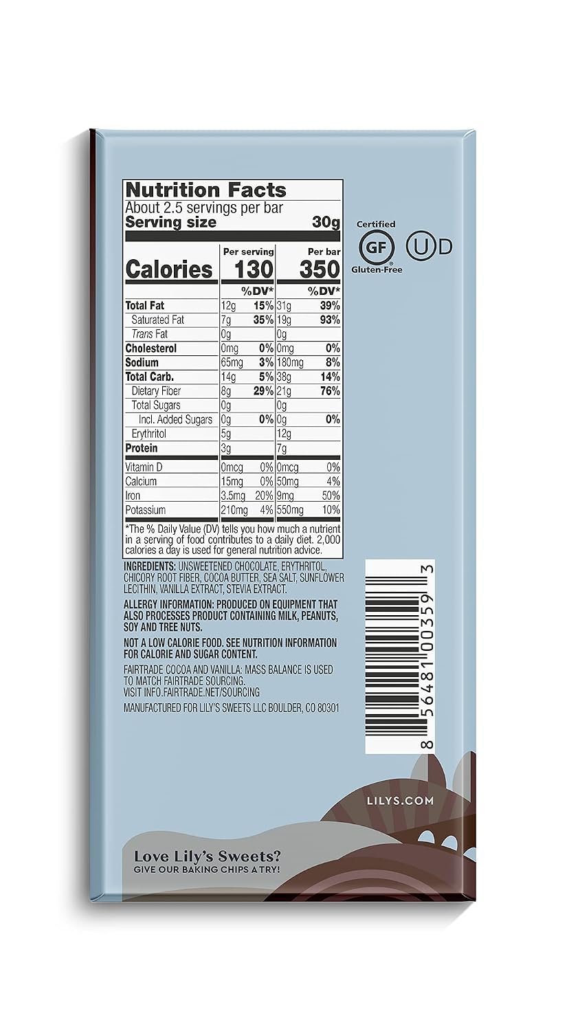 Lily's Variety 70% Dark Chocolate Bar Sampler by, Stevia Sweetened, No Added Sugar, Low-Carb, Keto Friendly, 70% Cocoa, Fair Trade