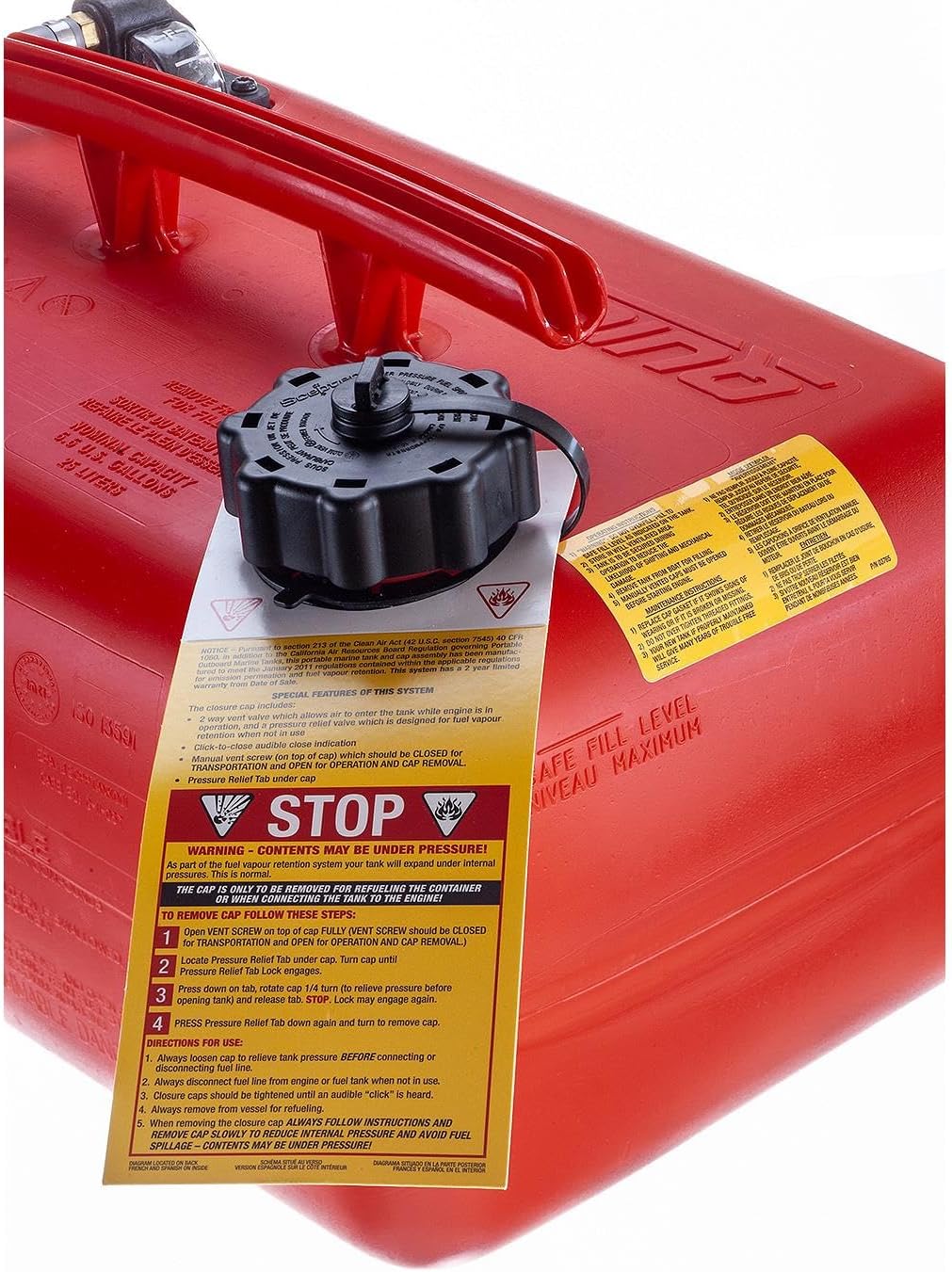 Quicksilver 8M0054600 6.6 Gallon Portable Fuel Tank
