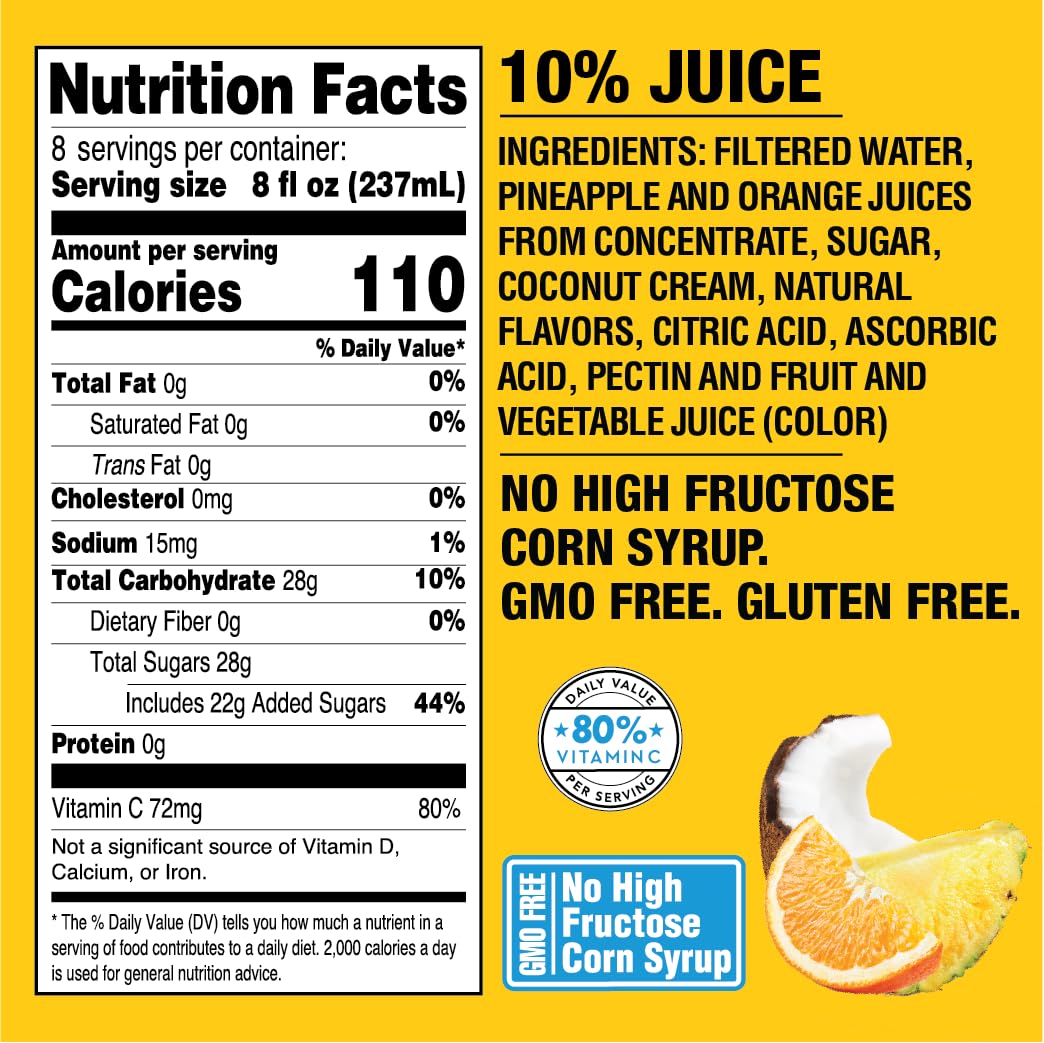 Langers Juice Cocktail, Pineapple Orange Guava, 15.2 Fl Oz (Pack of 12)