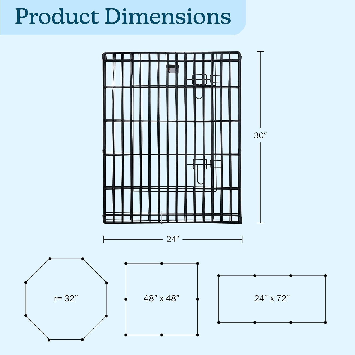 Puppy Playpen - Foldable Metal Exercise Enclosure with Eight 24-Inch Panels - Indoor/Outdoor Fence for Dogs, Cats, or Small Animals by PETMAKER
