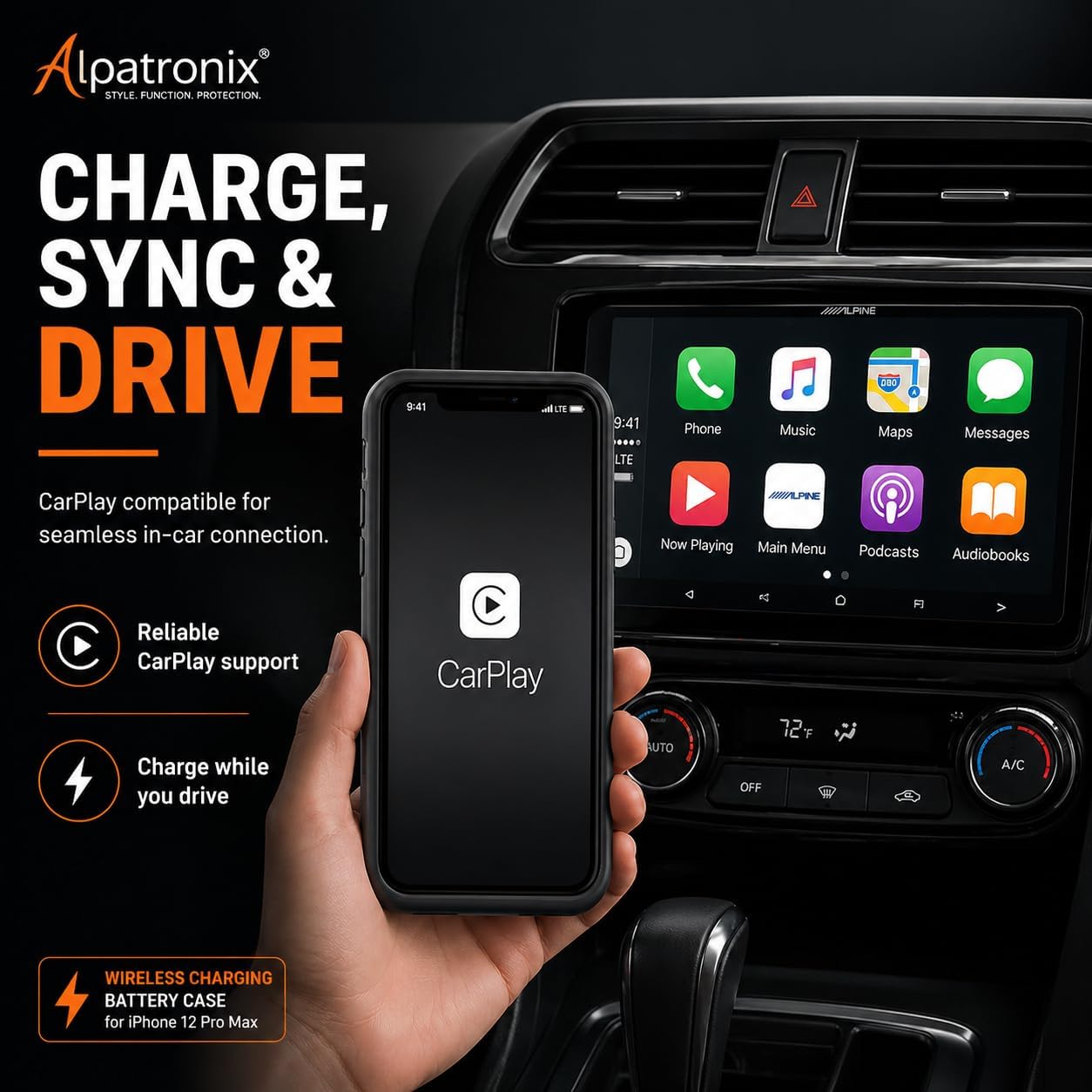 Alpatronix Battery Case for iPhone 12 Mini and iPhone13 Mini (5.4 inch), Slim Portable Protective Extended Charger Cover with Wireless Charging