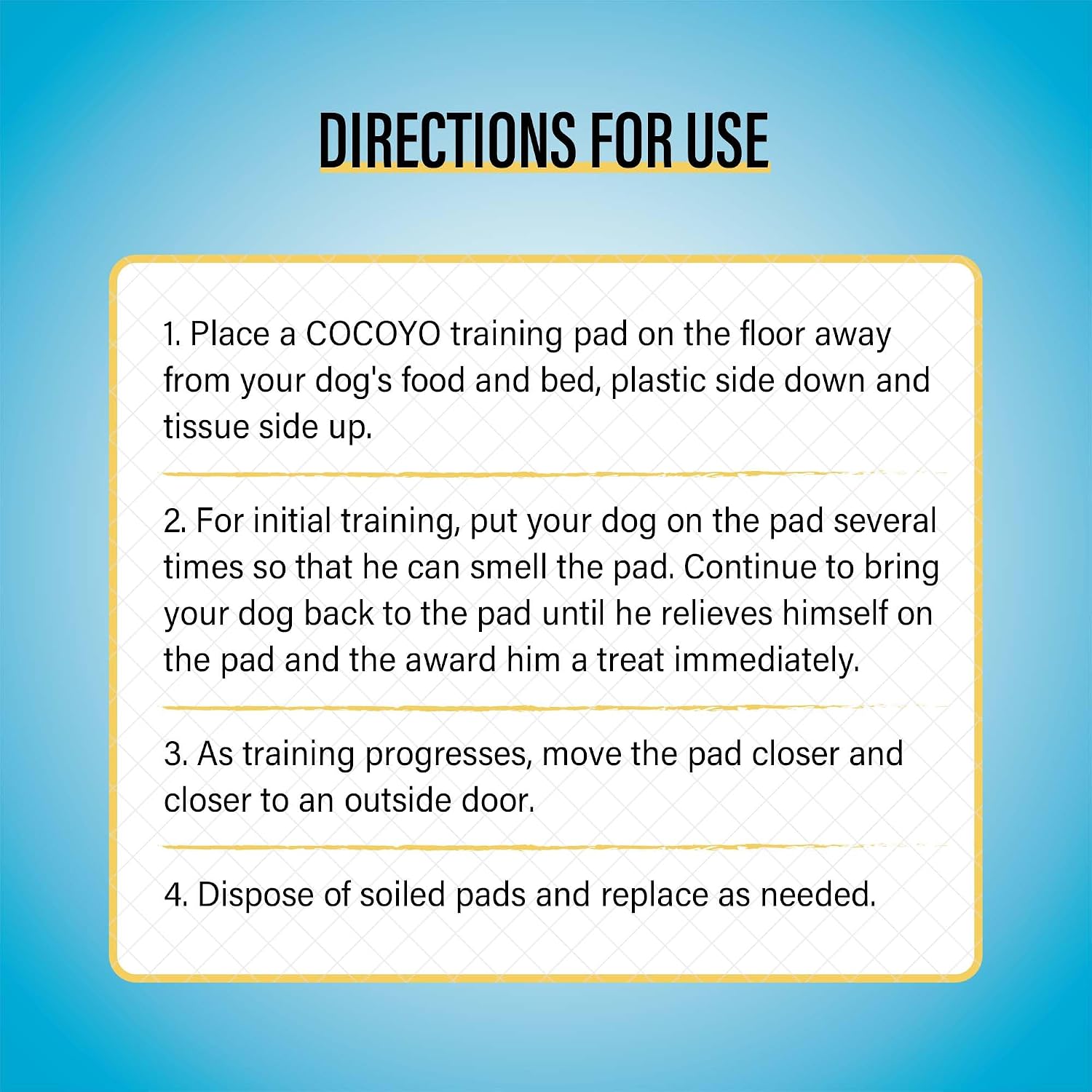 COCOYO Best Value Training Pads, 22" x 22", 100 Count, White & Blue Puppy Pads