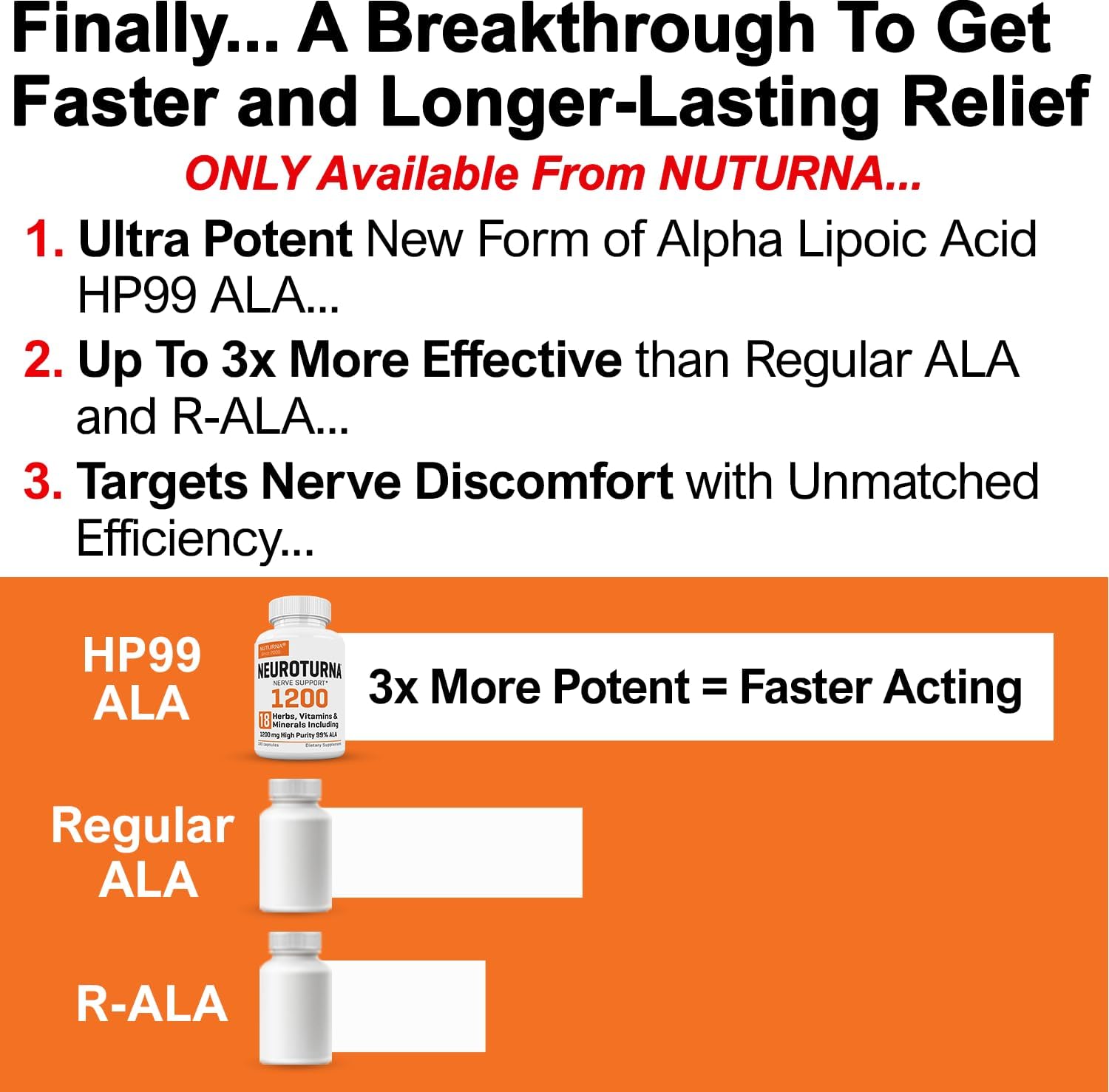 Neuropathy Support Supplement with 1200 mg HP-99 Alpha Lipoic Acid - Max Strength ALA Nerve Formula for Feet Hands Fingers Legs - Ultra Potent 18 in