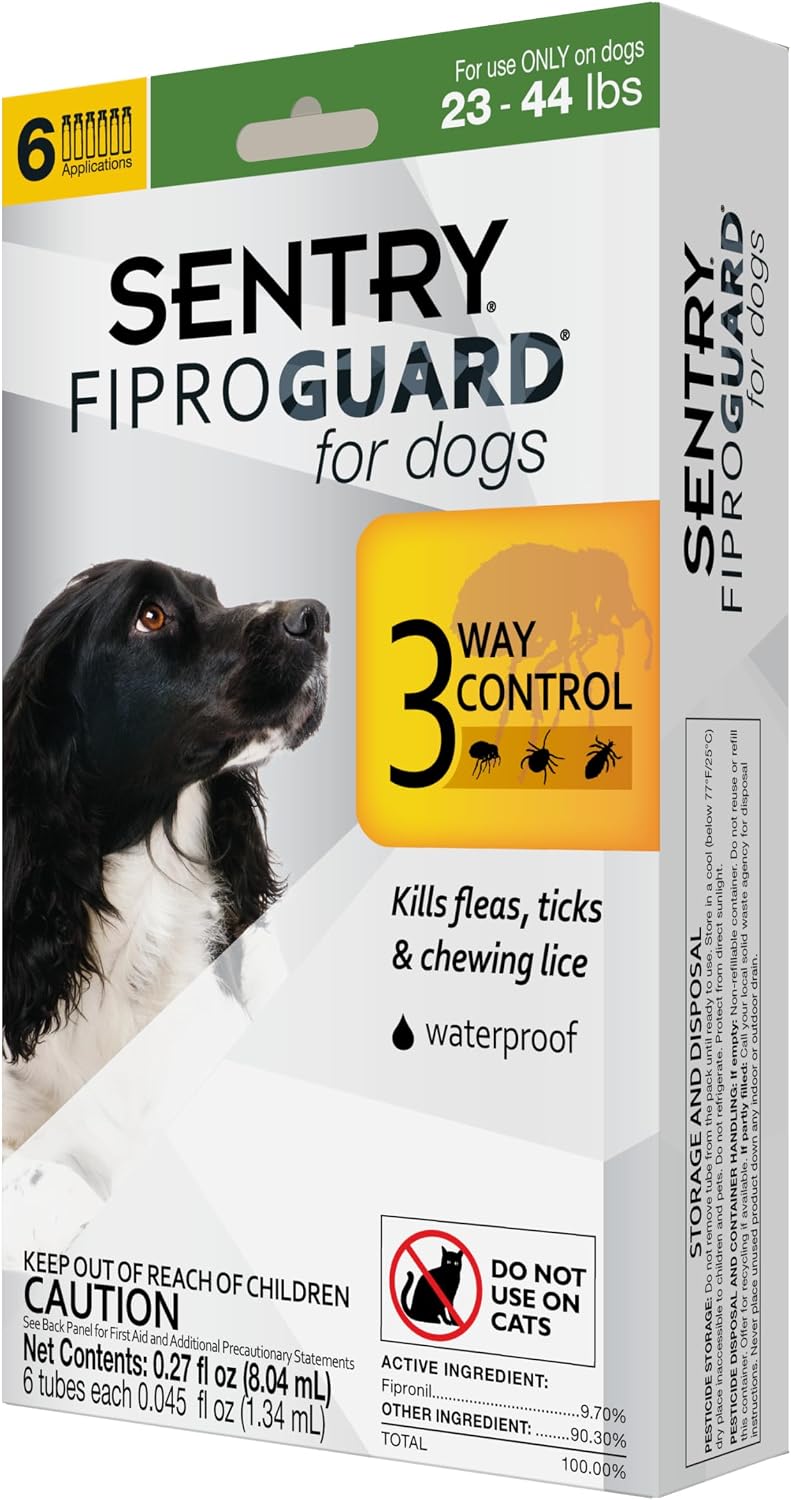 Sentry Fiproguard for Dogs, Flea and Tick Prevention for Dogs (23-44 Pounds)