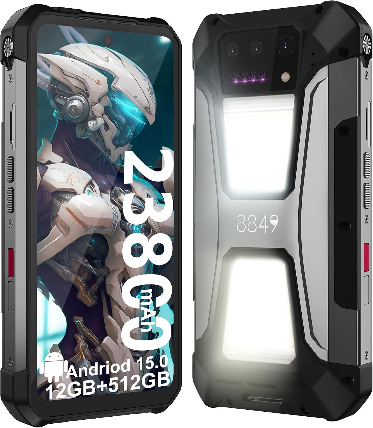 8849 Tank 2 Pro Phone, Rugged Android Smartphone with 23800mAh Big Battery | 6.79’’, Built-in Projector, Android 15
