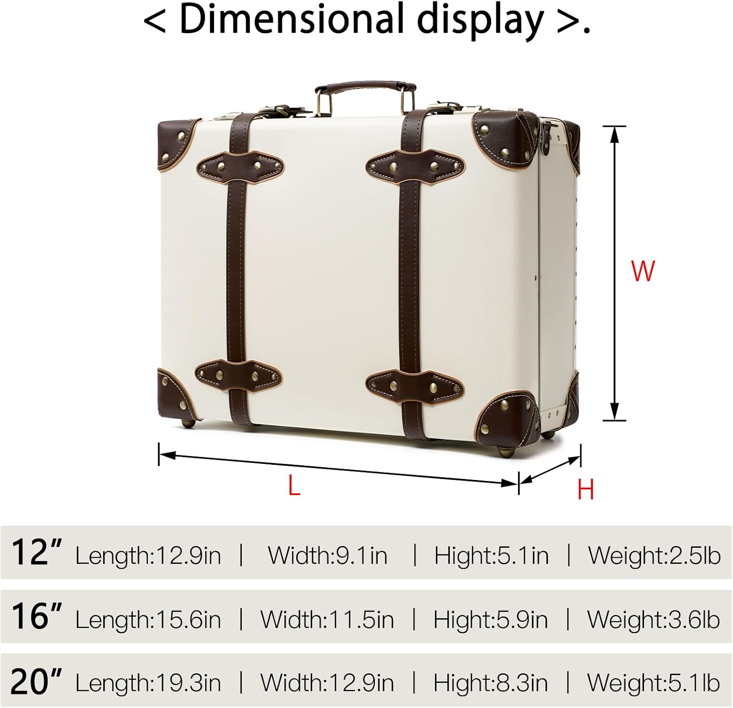 urecity Vintage and Cute Carry-on Overnight Case Non-wheeled Mini Leather Trunk Suitcase with Shoulder Strap