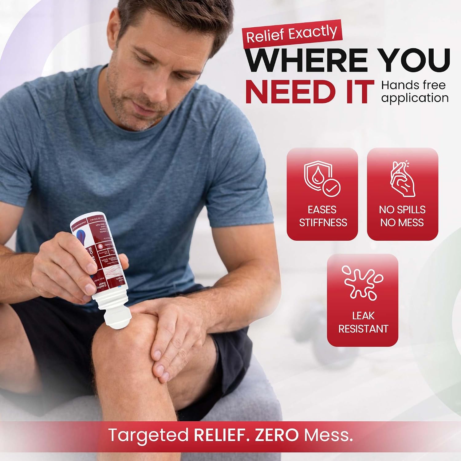 BIO-RELIEF Fast-Acting Hemp Pain Relief Roll On, Cool & Topical Pain Relief