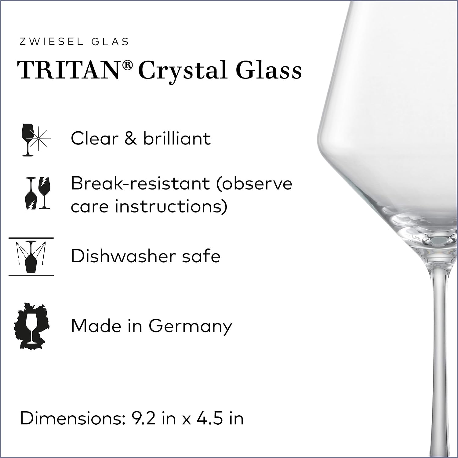 Zwiesel Glas Pure Burgundy Red Wine Glass (Set of 4), Graceful Burgundy Glasses for Red Wine, Dishwasher-Safe Tritan Crystal Glasses, Made in Germany (23 Ounce)