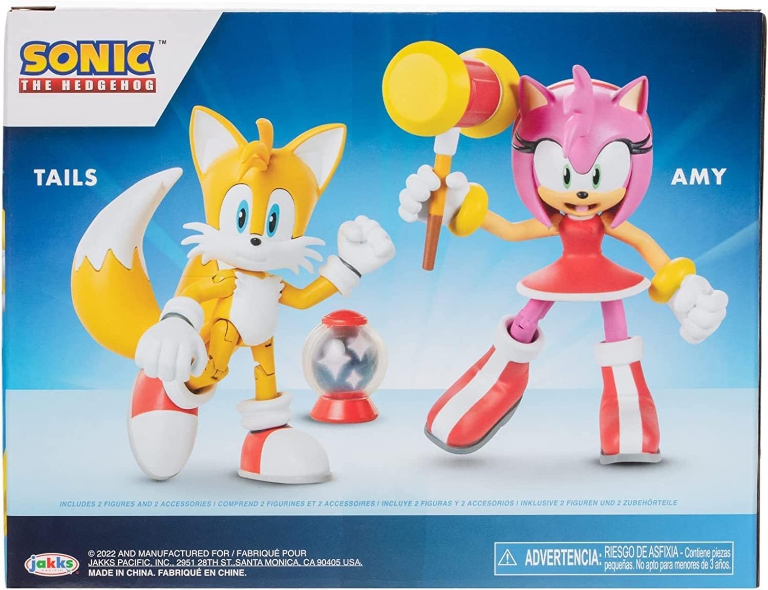 JAKKS Pacific Sonic the Hedgehog Sonic 4" Action Figure 2 Pack - Modern Tails & Modern Amy