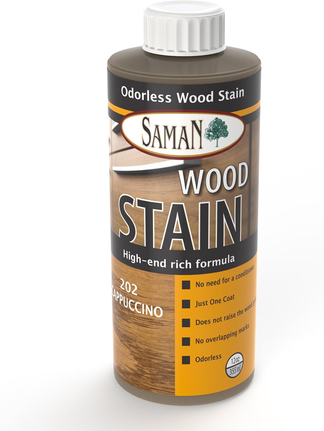SamaN Interior Water Based Wood Stain - Natural Stain for Furniture, Moldings, Wood Paneling, Cabinets (Antique Walnut TEW-212-12, 12 oz)