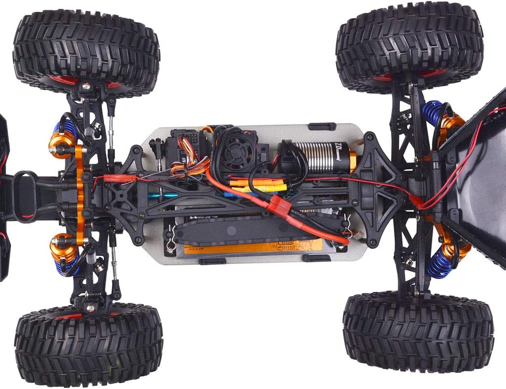 1/10 Scale 4WD RC Cars for Adults Brushless+Wheel，Max 43 MPH Off-Road Fast RC Cars (red)