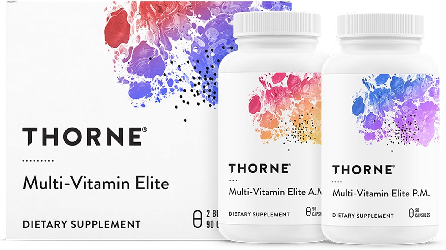 THORNE Multi-Vitamin Elite, Daily Nutritional Supplement, 180 Capsules | Two Formulas Support Cellular Energy Production, Sleep Quality