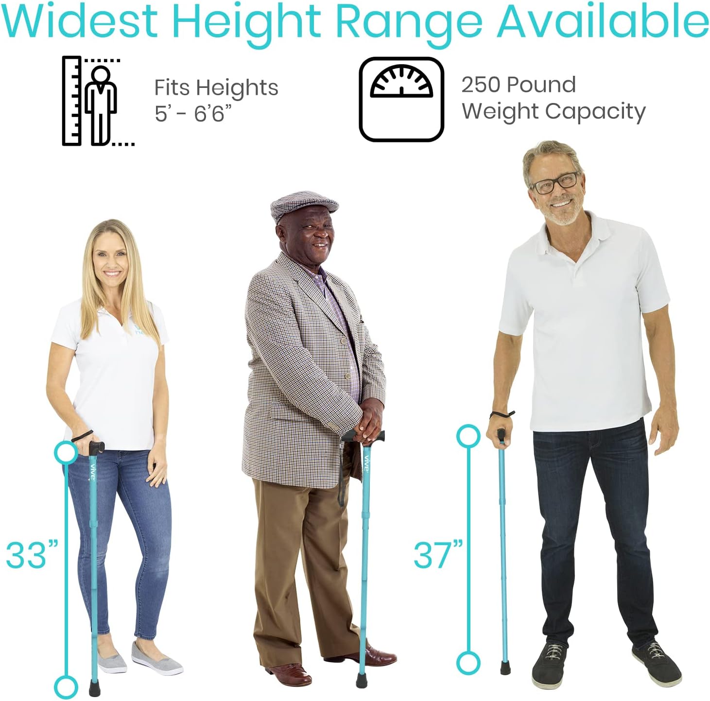 Vive Folding Cane - Foldable Walking Cane for Men, Women - Fold-up, Collapsible, Lightweight, Adjustable, Portable Hand Walking Stick - Balancing Mobility Aid - Sleek, Comfortable | Lightweight, Adjustable, Portable Hand Stick Balancing Mobility Aid Slee…