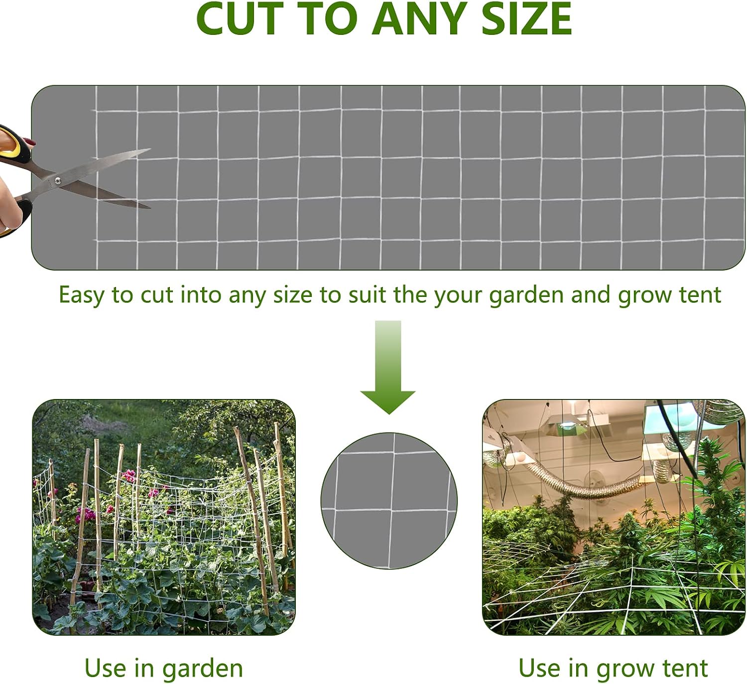 Toolazy Trellis Netting 5 x 350 ft - Heavy Duty Nylon Garden Netting with 6 Inch Mesh, Soft Plant Support Net for Tomatoes, Cucumbers, Peas