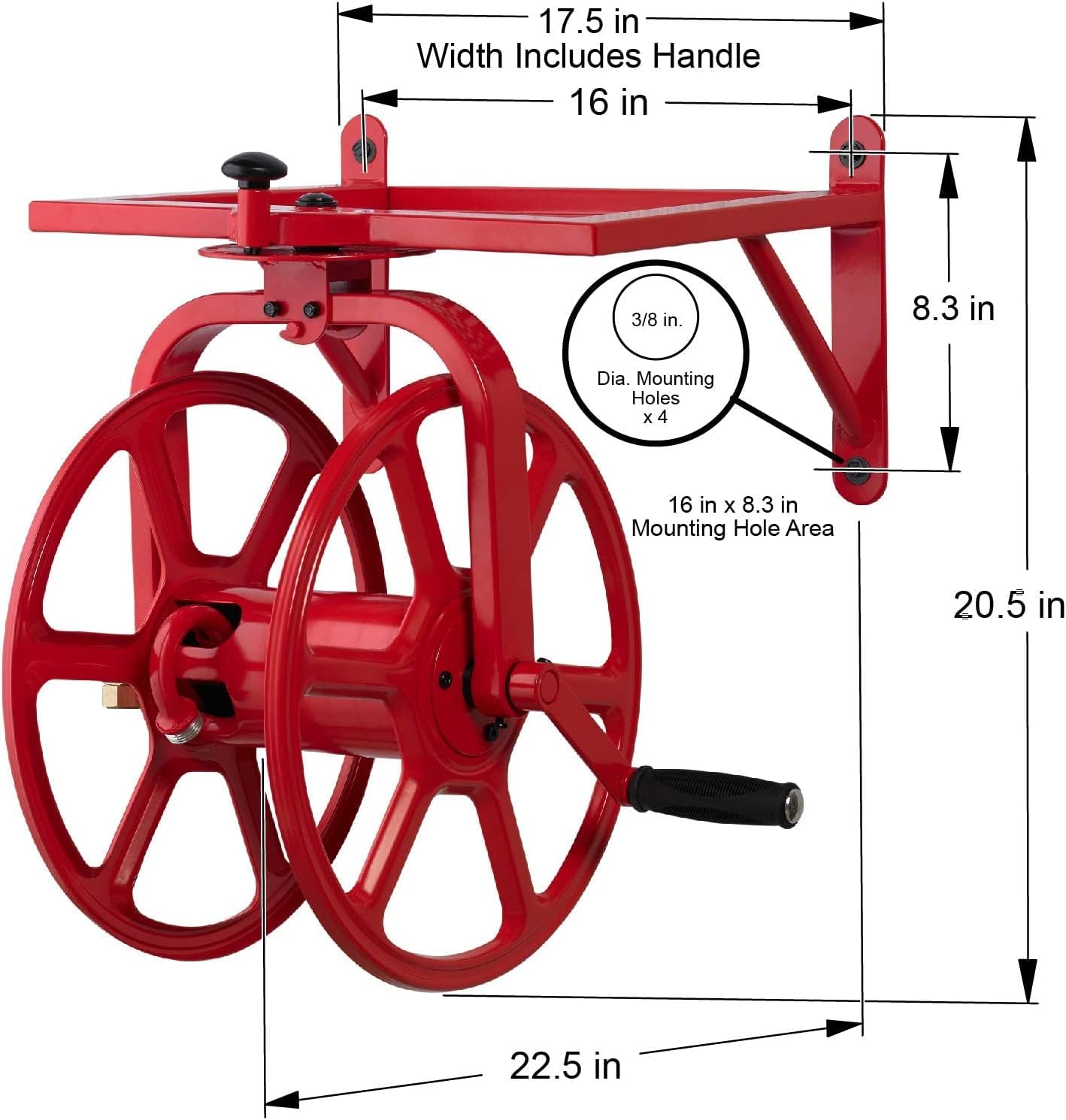 Liberty Garden 710 Navigator Rotating Garden Hose Reel, Holds 125-Feet of 5/8-Inch Hose - Bronze