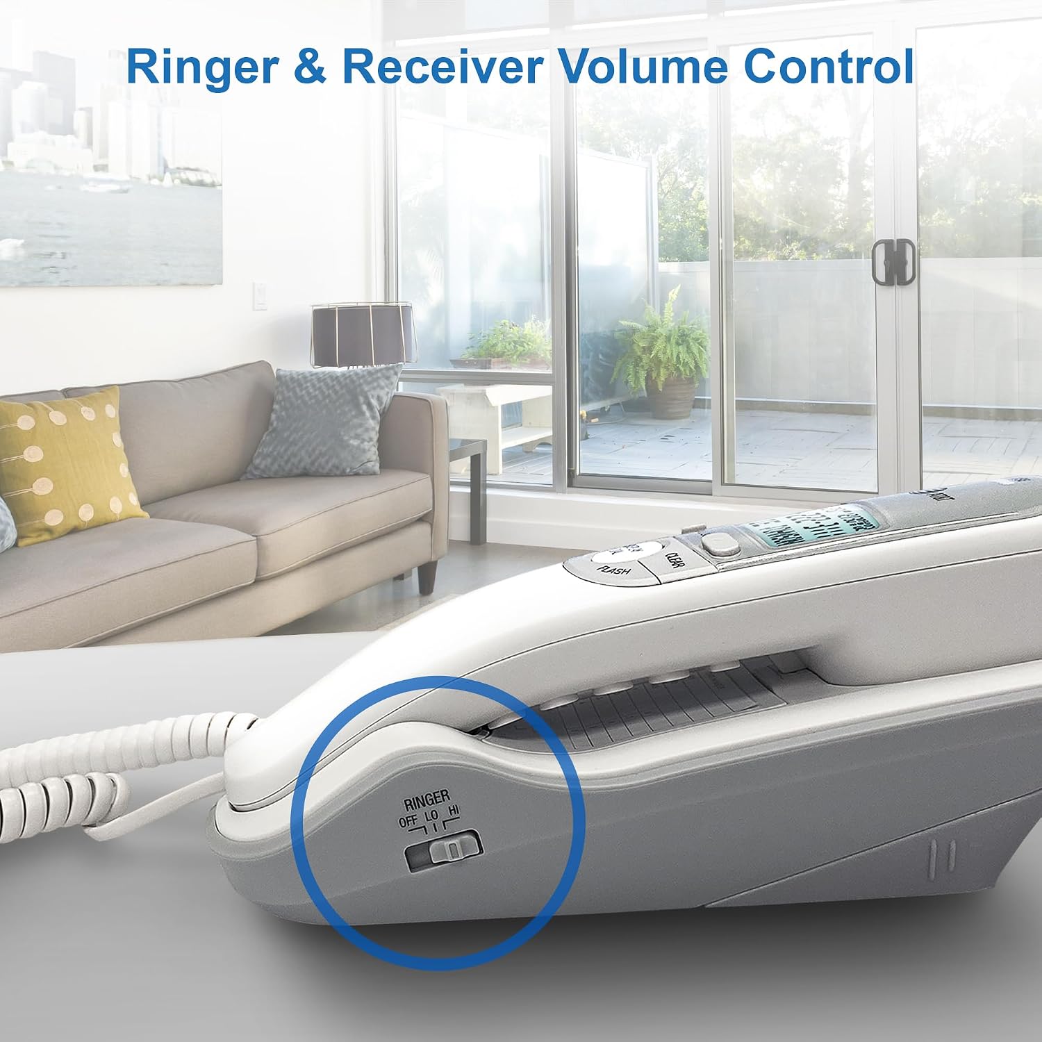 AT&T TR1909 Trimline Corded Phone with Caller ID, White