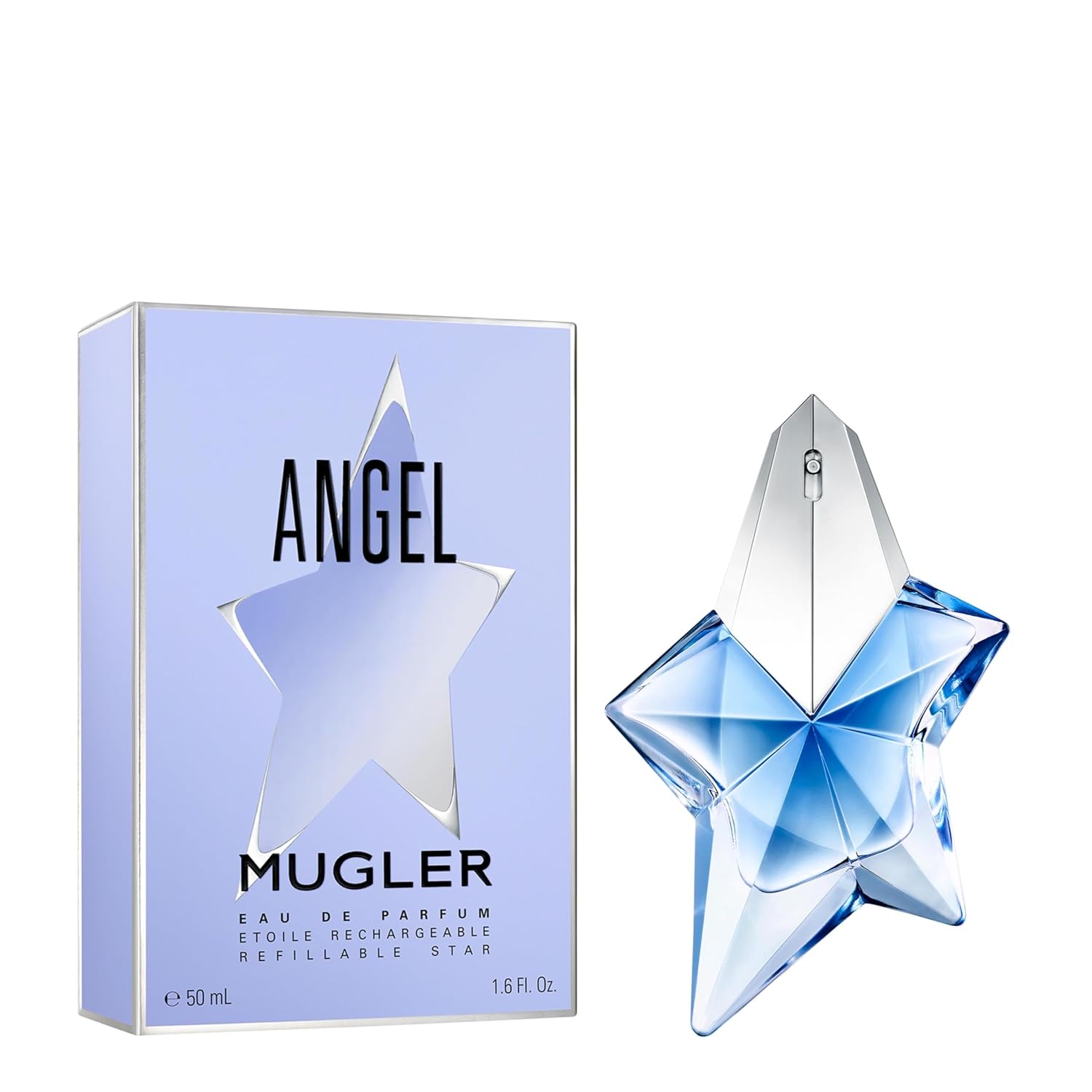 Mugler Angel Eau de Parfum - Long Lasting Ambery Gourmand Perfume for Women | Fragrance with Bergamot, Praline & Patchouli - Long Lasting Womens Gourmand Scent - Perfect for Everyday Wear - Refillable