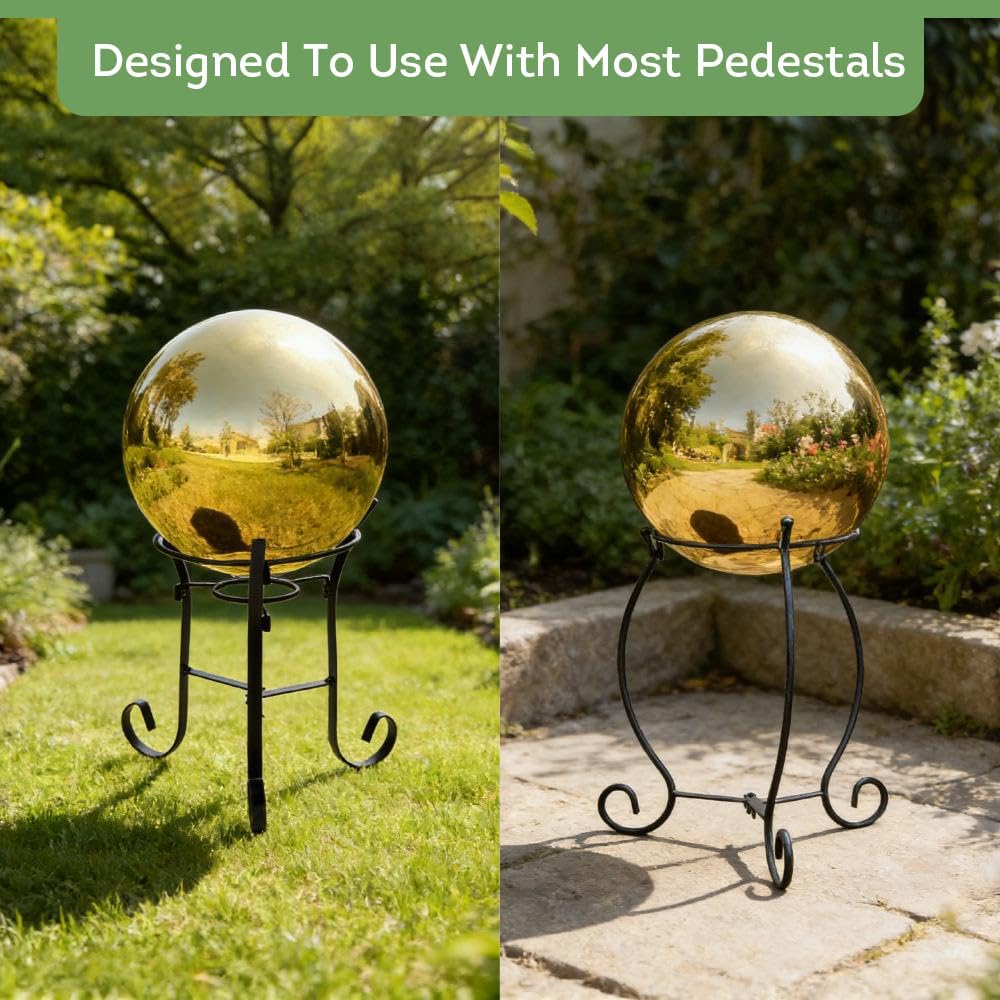 Lily's Home 12 Inch Stainless Steel Gazing Globe Mirror Ball, Colorful and Shiny Addition to Any Garden or Home, Ideal As a Housewarming Gift, Silver