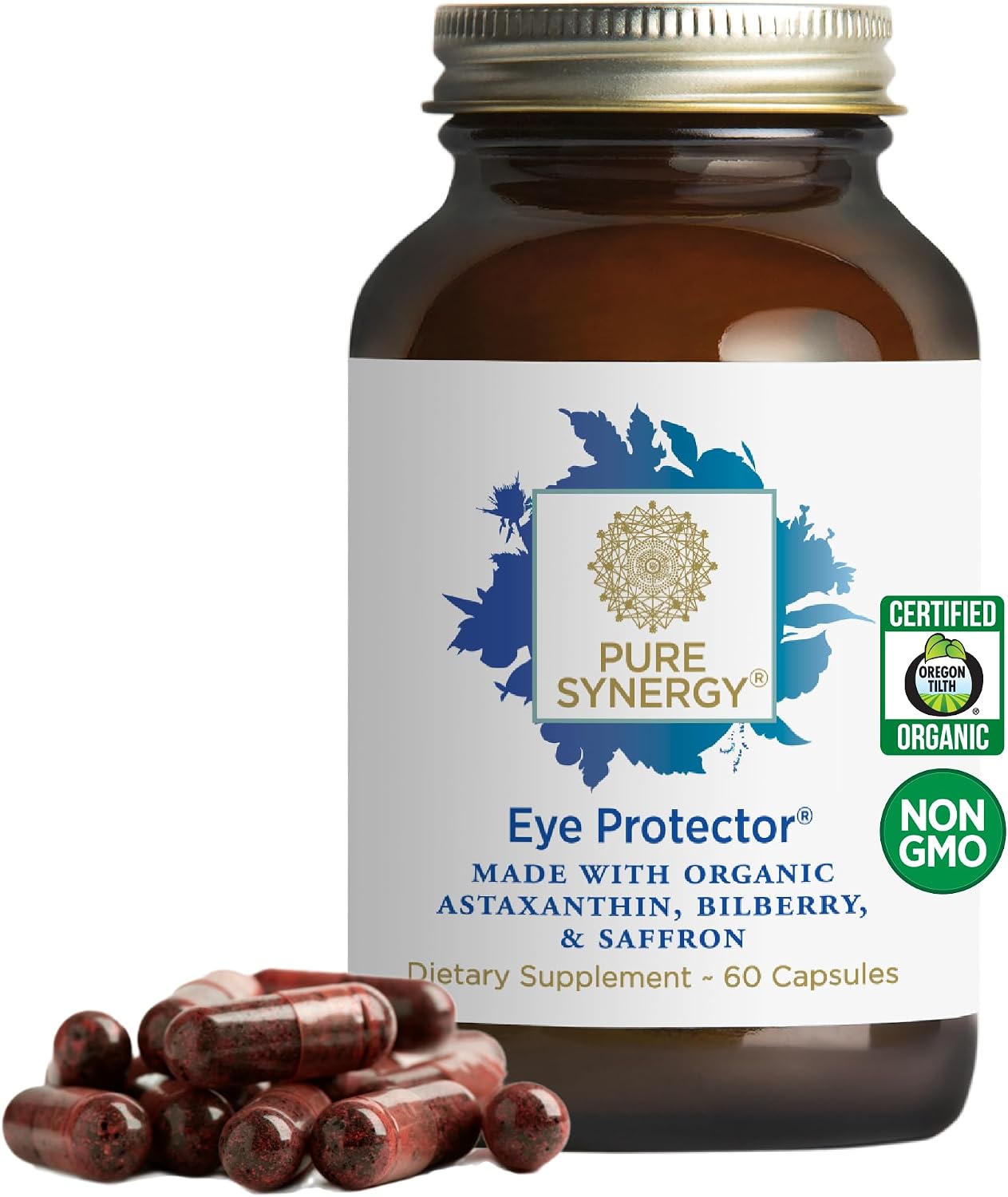 PURE SYNERGY Eye Protector | 100% Natural, Vegan Eye Health Supplement | with Organic Astaxanthin, Lutein