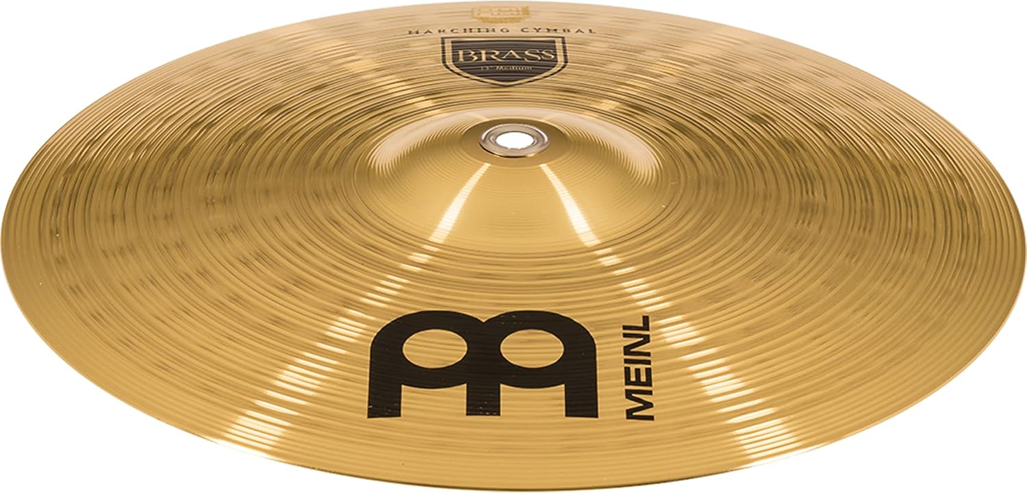 Meinl 14” Marching Cymbal Pair with Straps - Brass Alloy Traditional Finish - Made In Germany, 2-YEAR WARRANTY (MA-BR-14M)