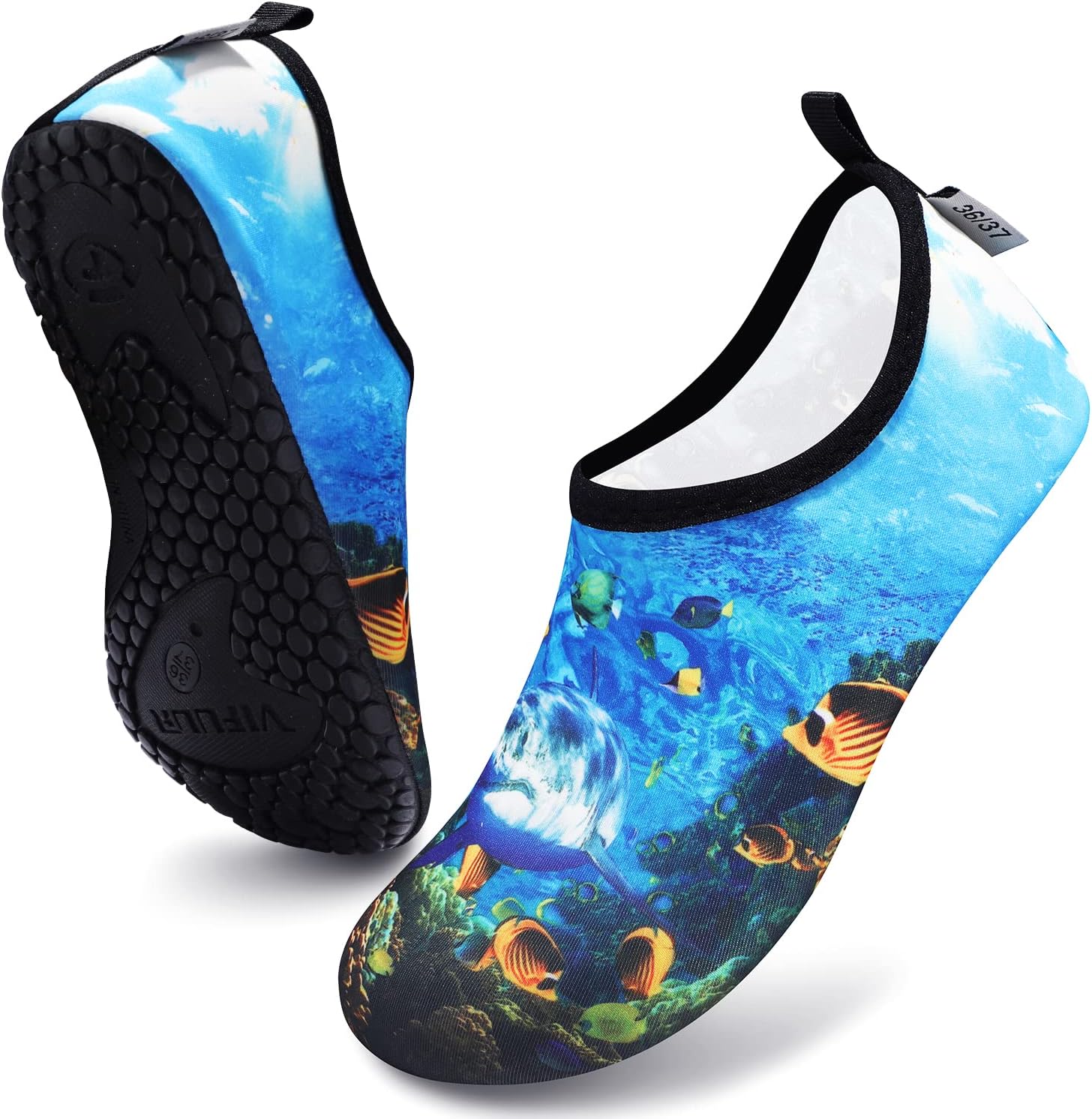 VIFUUR Water Shoes for Men Women Barefoot Quick Dry Aqua Socks Slip On | Lightweight, Breathable Upper, Flexible Sole, Drainage Design, Easy Slip-On Fit for Water Activities