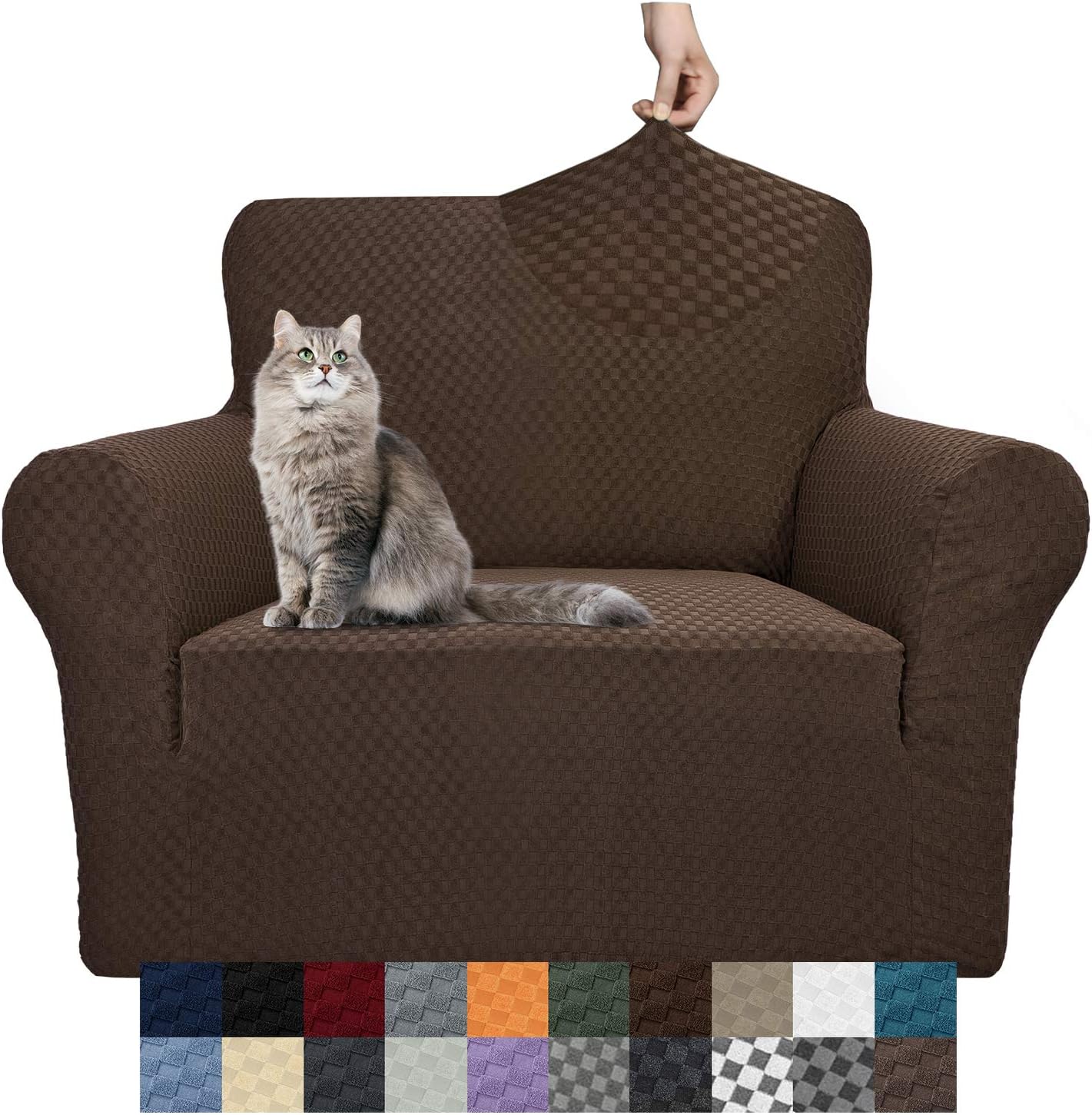 YEMYHOM Couch Cover Latest Jacquard Design High Stretch Sofa Covers for 2 Cushion Couch