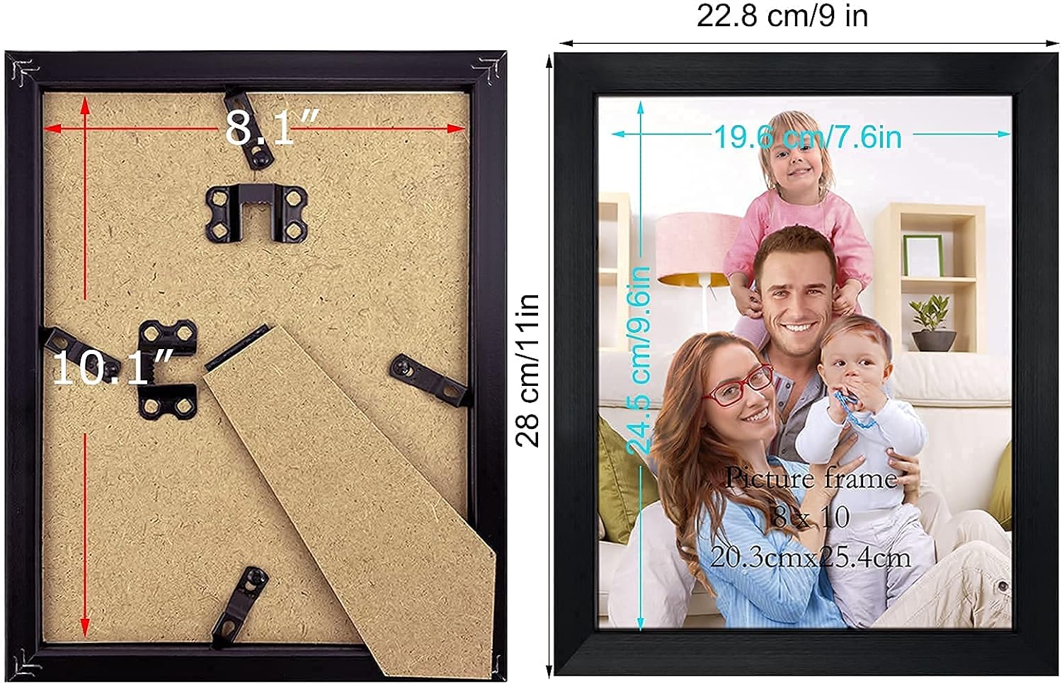 Giftgarden Black 8x10 Picture Frame Bulk, Multi 8 x 10 Photo Frames Set for Wall Hanging or Tabletop, 12 Pack