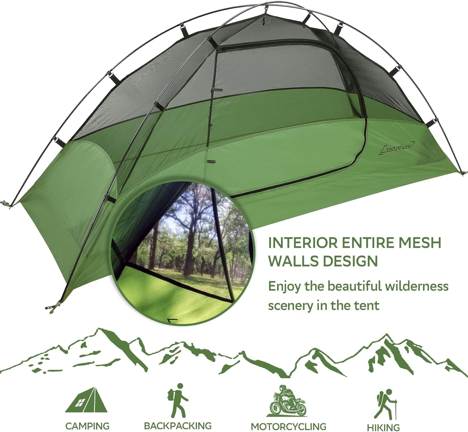 Clostnature 1/2/3/4 Person Lightweight Backpacking Tent, Easy Setup Tent
