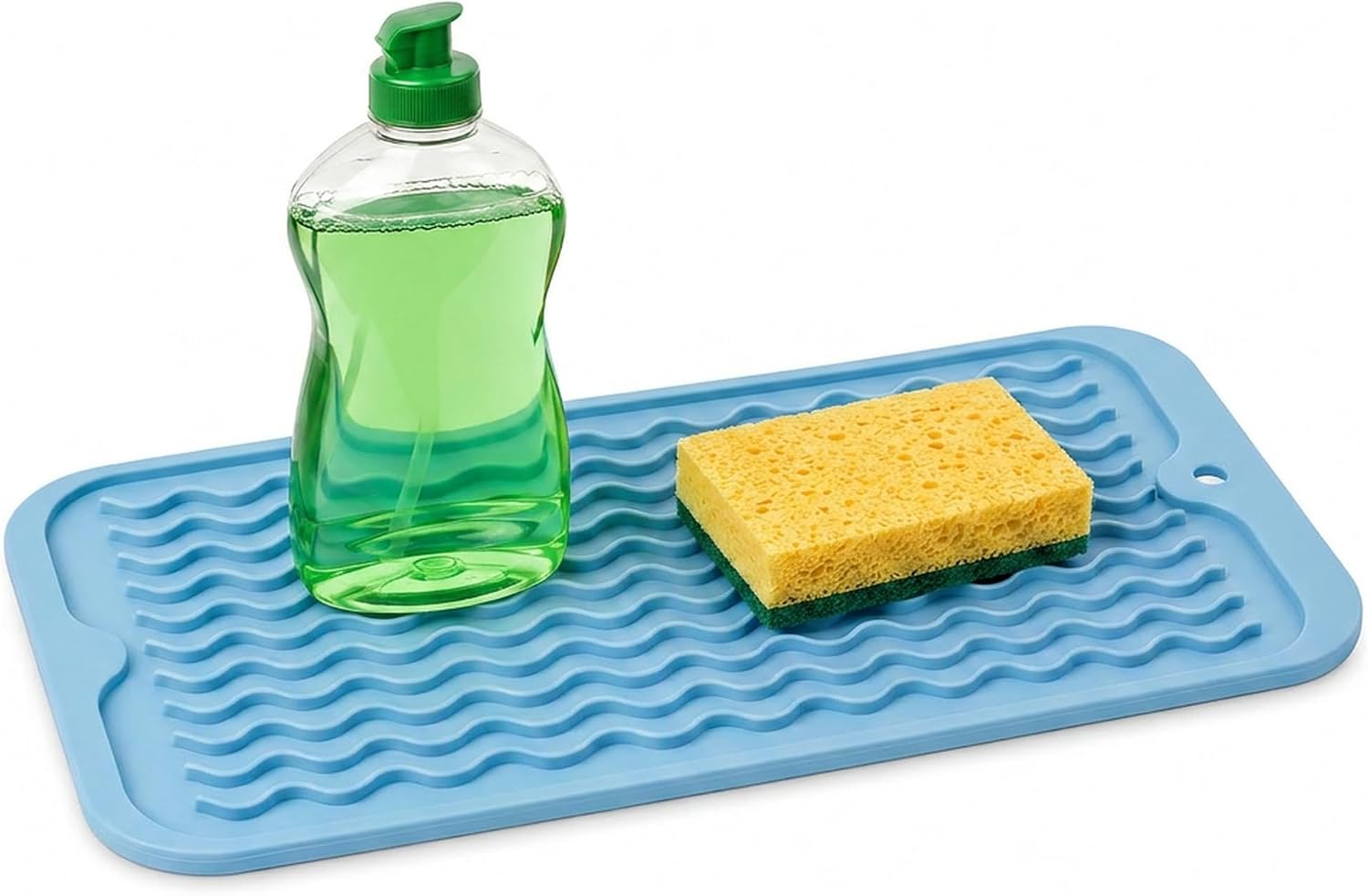 ZLR Silicone Dish Drying Mat for Kitchen Counter, Eco-Friendly Fast Dry Dish Mat, Easy Clean Multi Usage Drying Matt, Heat Resistant Trivet