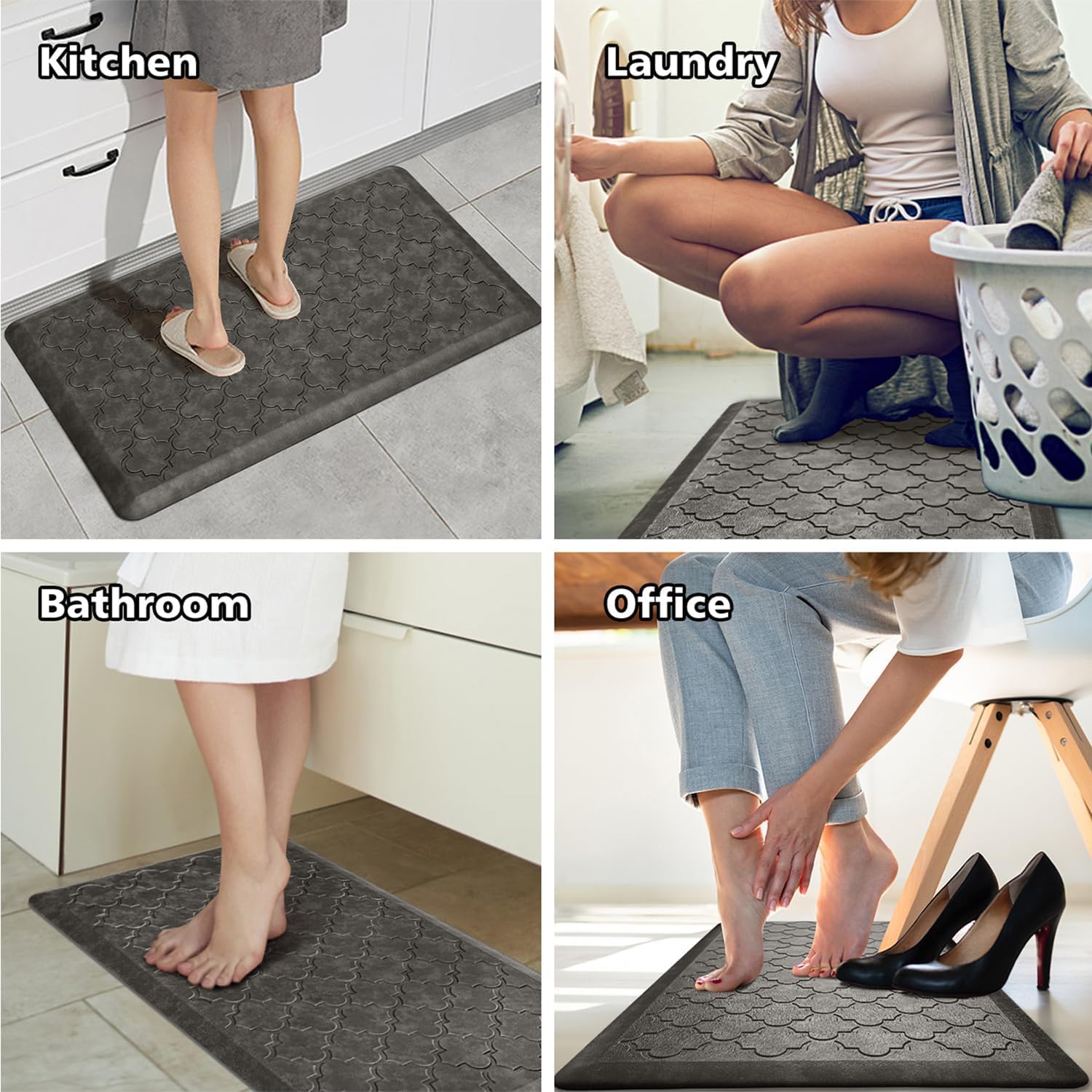 WISELIFE Kitchen Mat Cushioned Anti Fatigue Floor Mat, 17.3"x60", Thick Non Slip Waterproof Kitchen Rugs and Mats, Standing Mat for Floor, Home