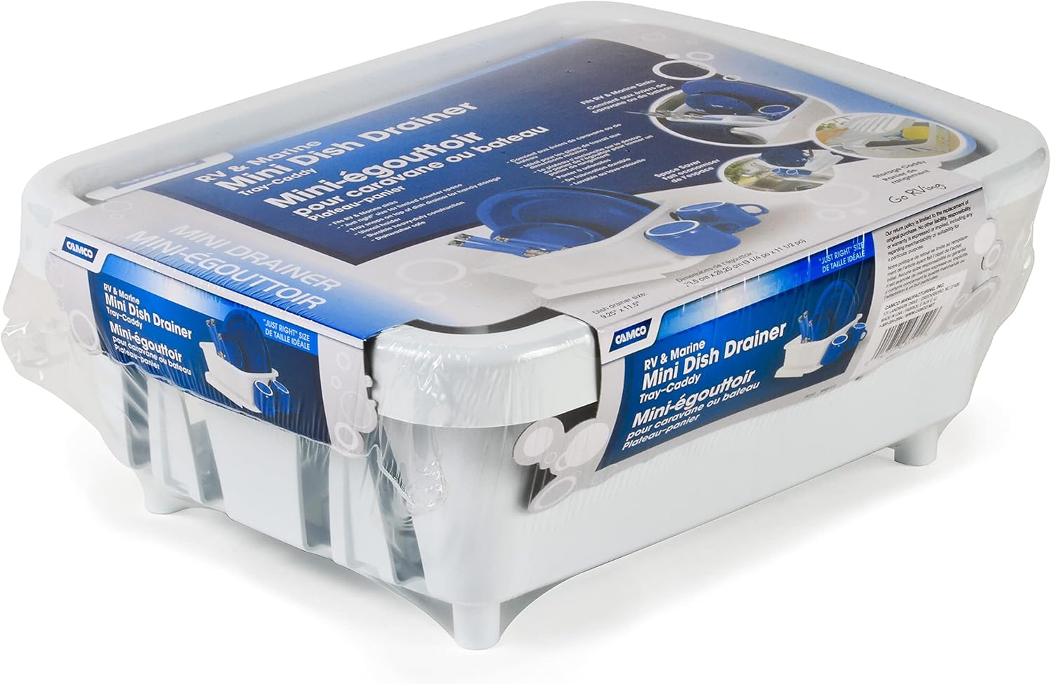 Camco RV Mini Dish Drainer & Tray - Features a Sloped Drain Tray Design, Heavy-Duty Construction - Ideal for Small Spaces, Apartments, Boats
