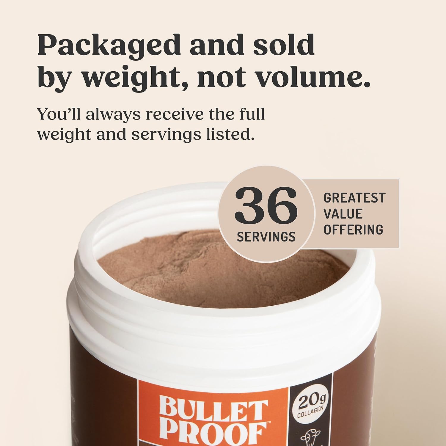 Bulletproof Unflavored Collagen Peptides Protein Powder, 17.6 oz | 20g Grass-Fed Pasture-Raised Collagen Protein and Amino Acids for Skin, Bones and Joints