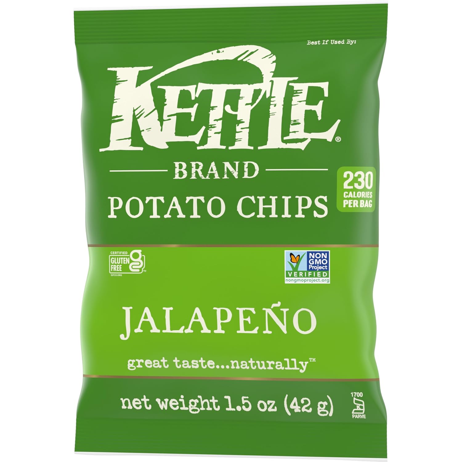 Kettle Brand Potato Chips, Jalapeno Kettle Chips, Party Size, 13 Oz