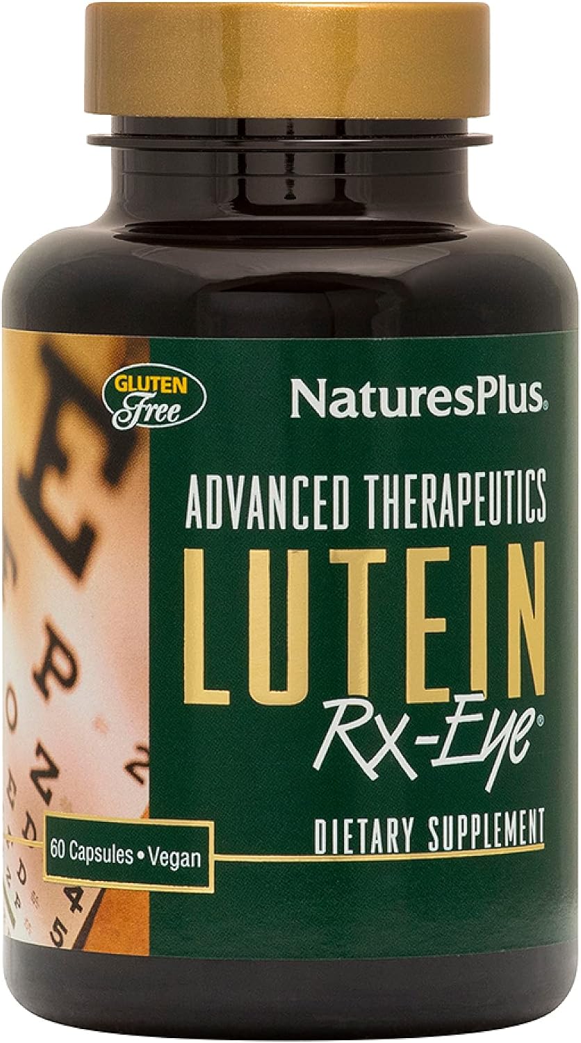 NaturesPlus Lutein Rx-Eye - 60 Capsules - Eye Function Support Supplement with Zeaxanthin & Antioxidants - Gluten Free - 20 Servings