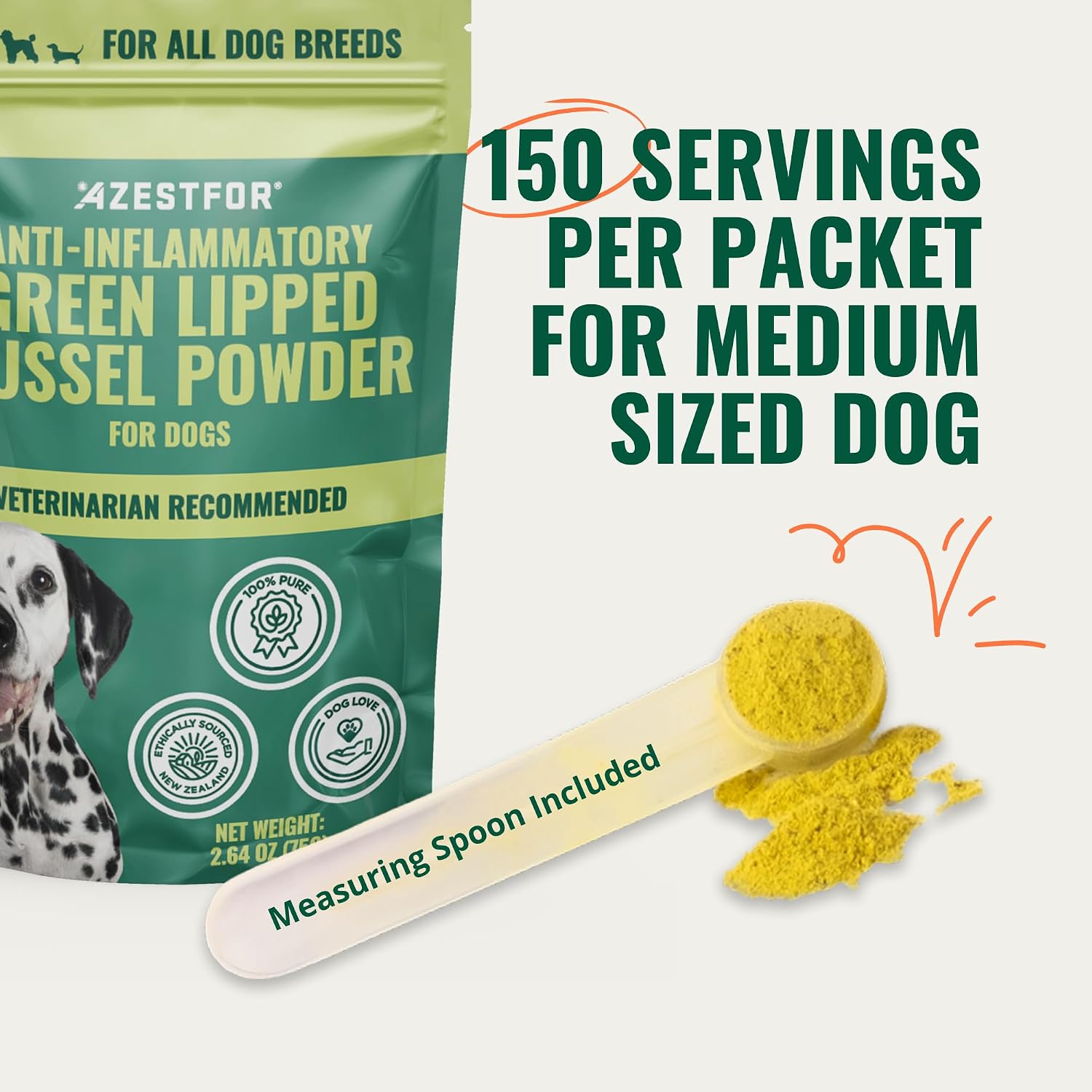 Anti-Inflammatory Green Lipped Mussel for Dogs Powder