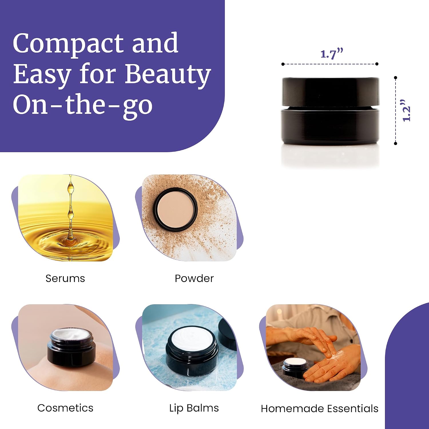 Infinity Jars 100 Ml (3.3 fl OZ) Glass Lotion Container with Lid, Refillable UV Cosmetic Jar for Creams, DIY, Travel, Body Butter | Small Wide Mouth Empty Lotion Jar, Airtight Cosmetic Container